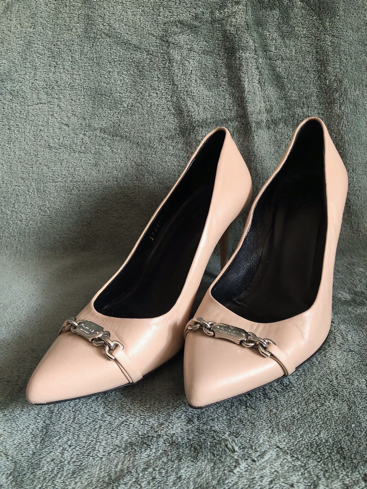 Gucci GUCCI Molaita Beige Leather Heels Pumps EU 37 Size US 7 / IT 37 - 6 Thumbnail