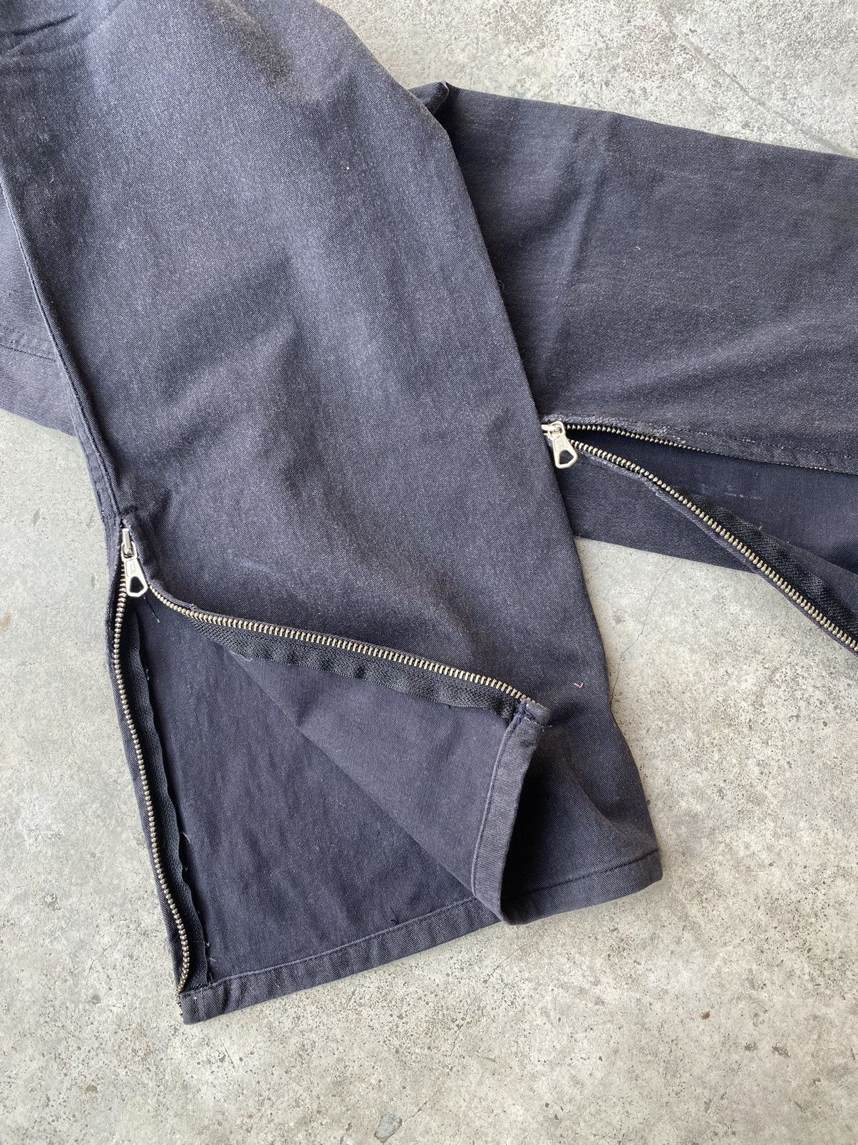 Japanese Brand Open Leg Multi Zipper Flare Pants (7 riri zipp) Size US 30 / EU 46 - 12 Thumbnail