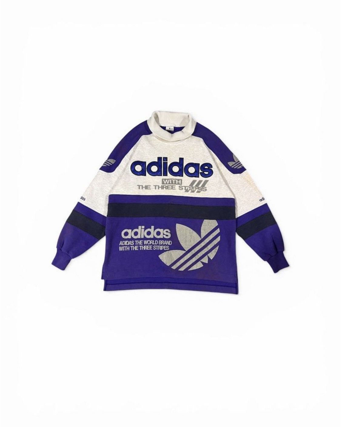 Adidas Vintage adidas pullover sweatshirt two colour Size US L / EU 52-54 / 3 - 1 Thumbnail