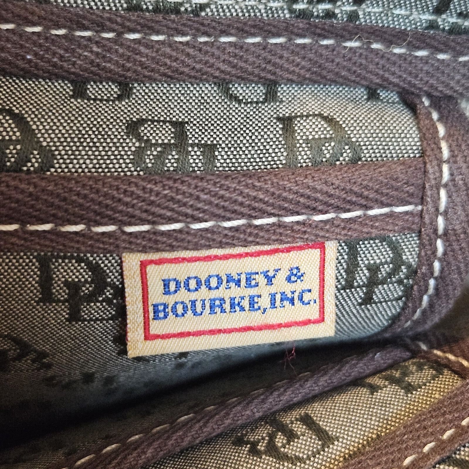Dooney & Bourke DOONEY & BURKE Vintage Signature Brown Logo Print Shoulder H Size ONE SIZE - 4 Thumbnail