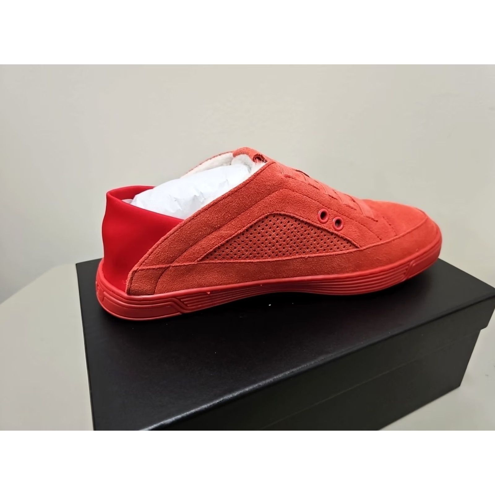 Vintage Time Slippers Women's Slipper Sneakers Size 9.5 Red Suede Slip-On Wool Liner CandEver Cane? Size US 10 / IT 40 - 3 Thumbnail