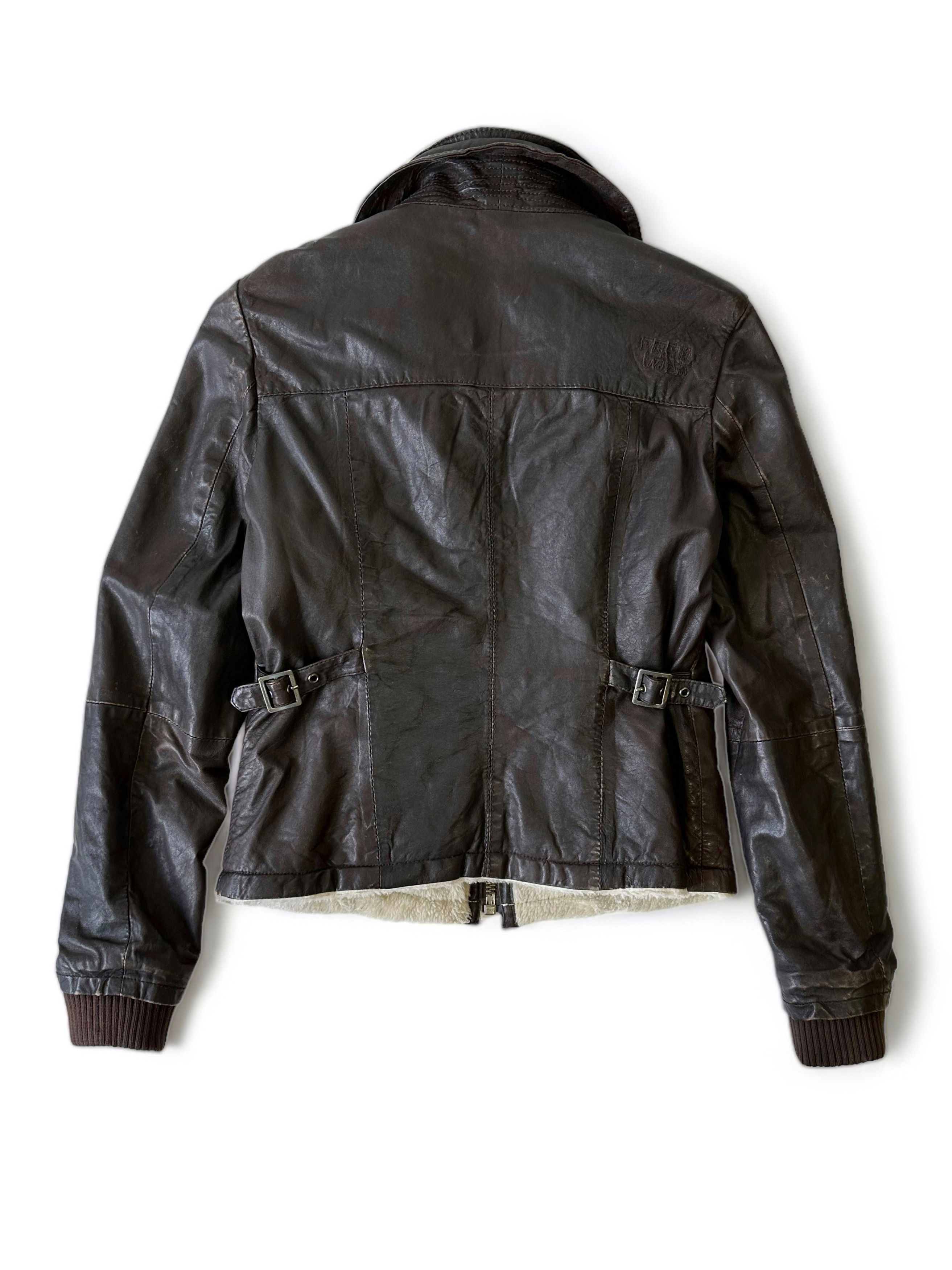 Allsaints Superdry Leather Meghan Shearling Jacket (M) Size M / US 6-8 / IT 42-44 - 3 Thumbnail