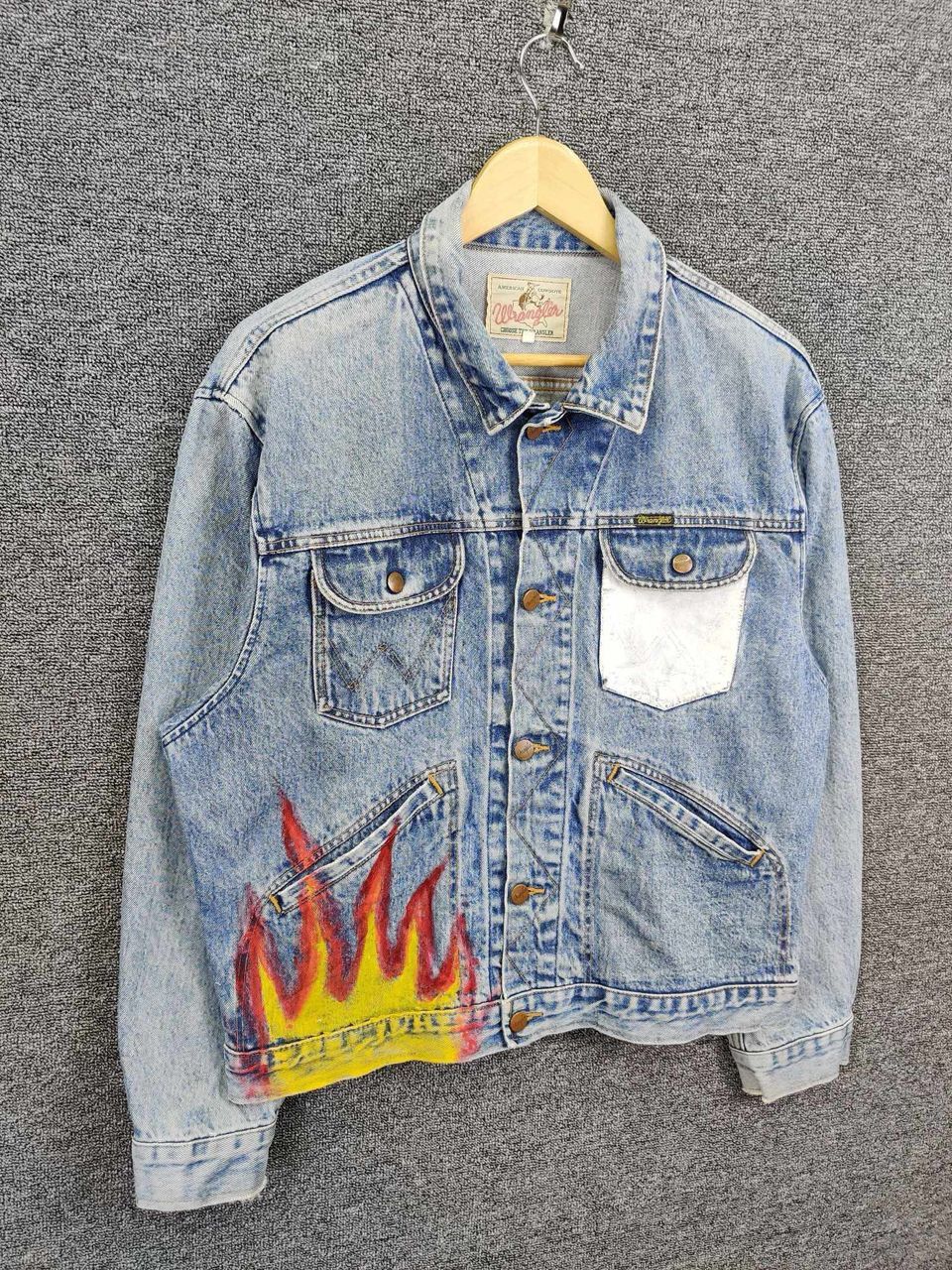 Edwin Vintage 90's Wrangler Trucker Denim Jacket Flare Size US L / EU 52-54 / 3 - 5 Thumbnail