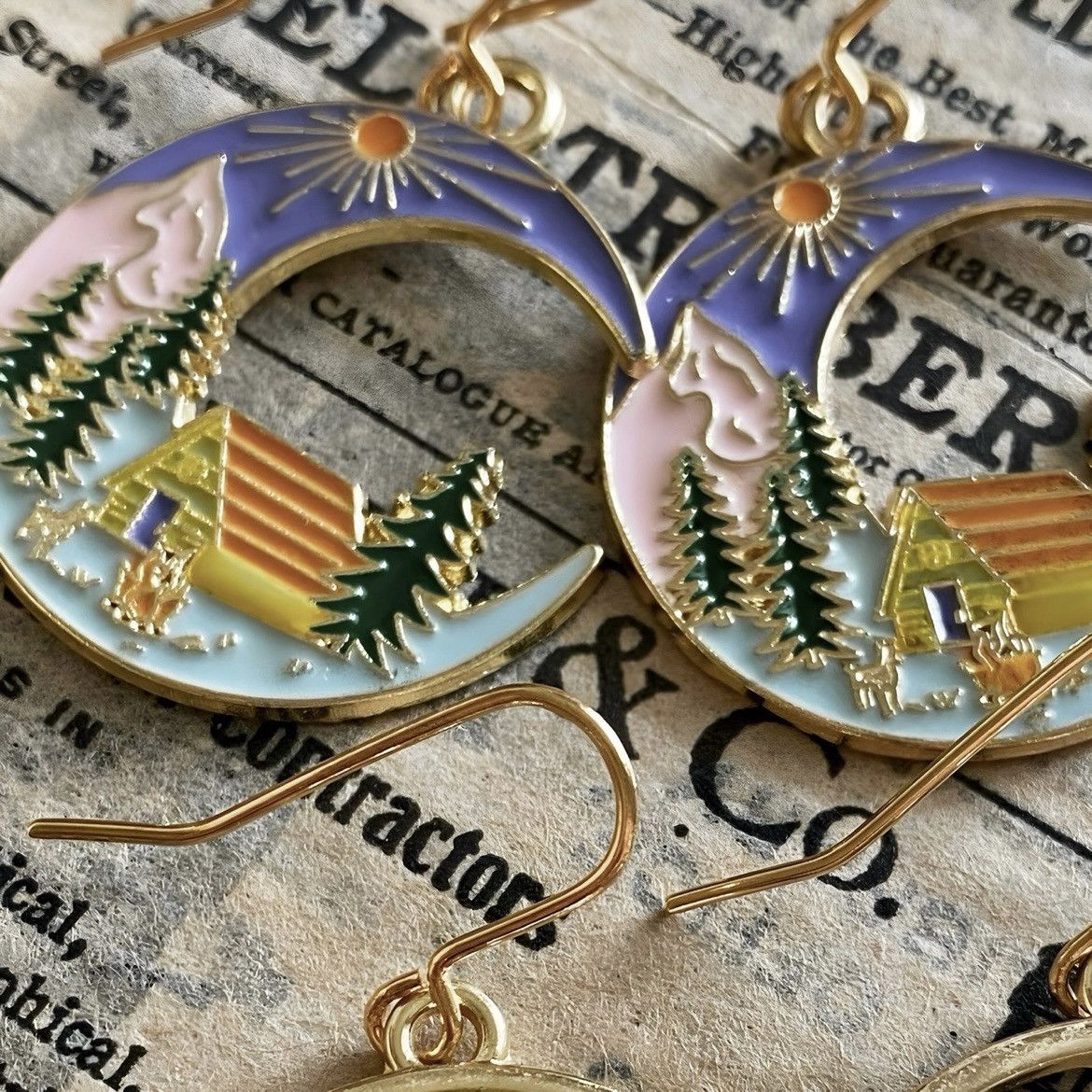 Other New Adventure Wanderlust Pastel Boho Moon Drop Earrings Size ONE SIZE - 5 Thumbnail