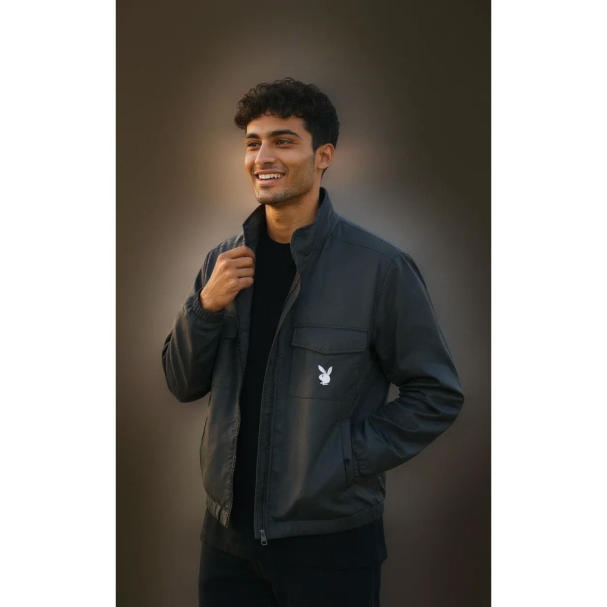 Playboy Playboy x PacSun Bomber Jacket Black/Charcoal Streetwear M/L Size US L / EU 52-54 / 3 - 3 Thumbnail