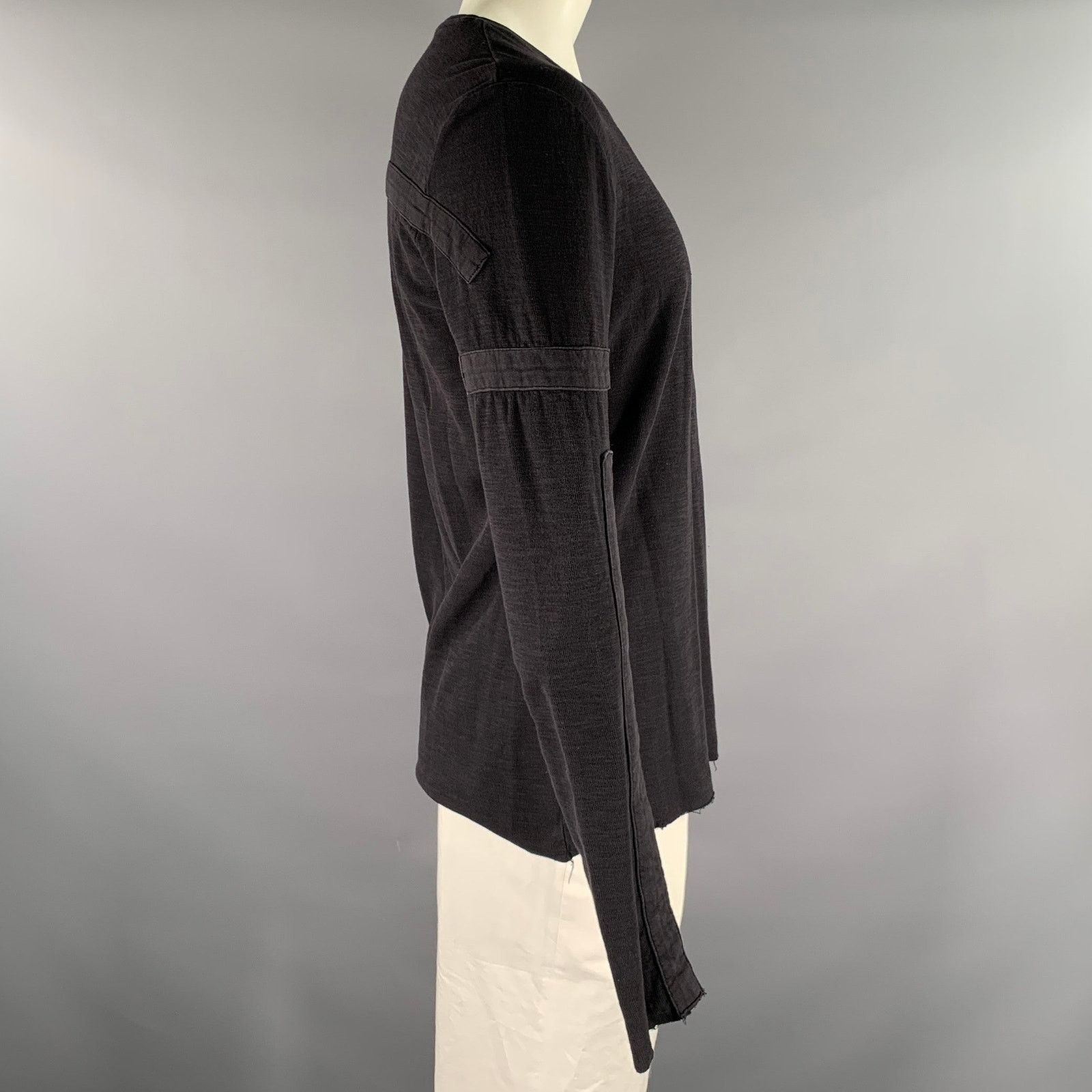 Thom Krom THOM KROM Size L Black Patchwork Cotton Crew-Neck Pullover Size US L / EU 52-54 / 3 - 2 Thumbnail