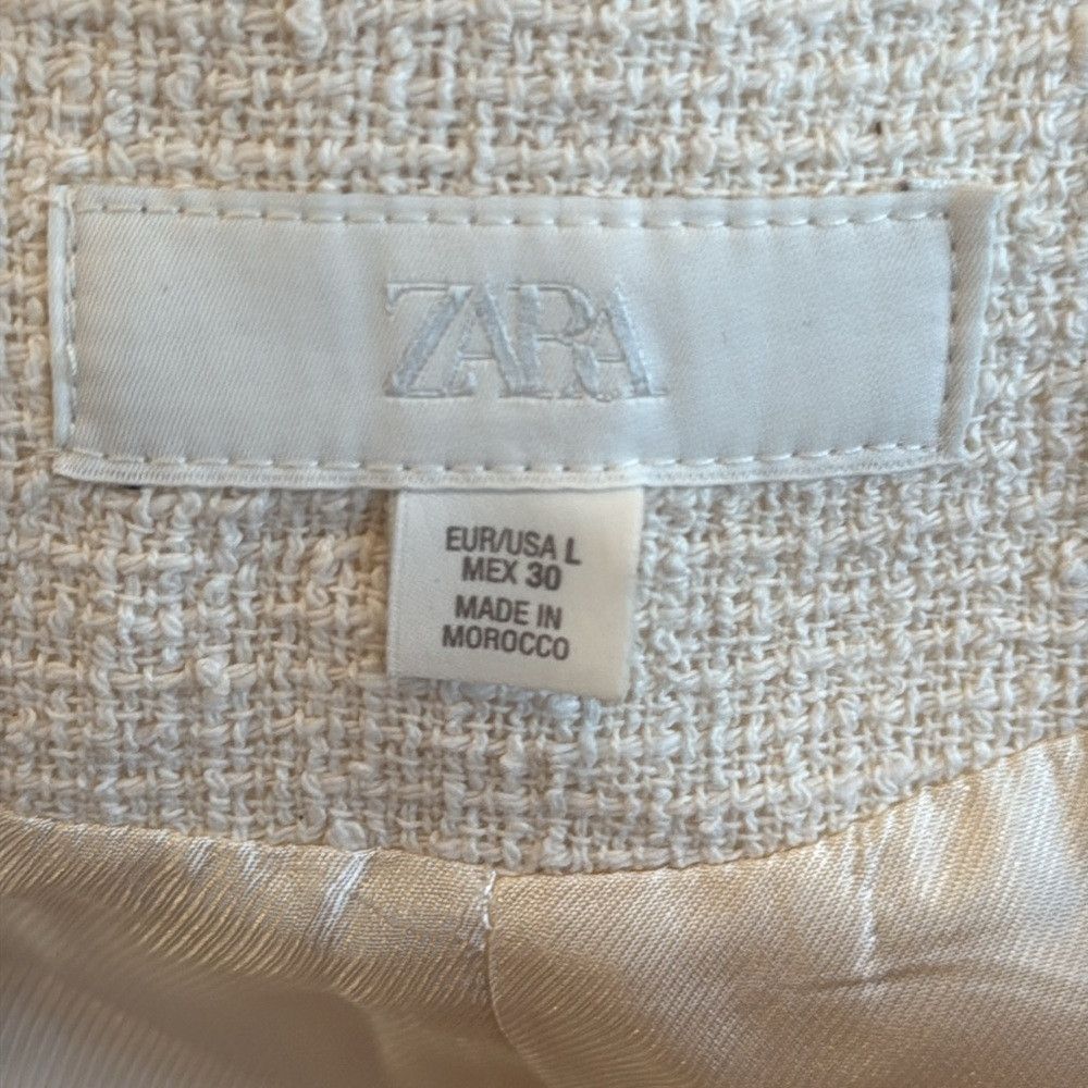 Zara ZARA ROUND NECK TEXTURED BLAZER SIZE L Size L / US 10 / IT 46 - 2 Thumbnail