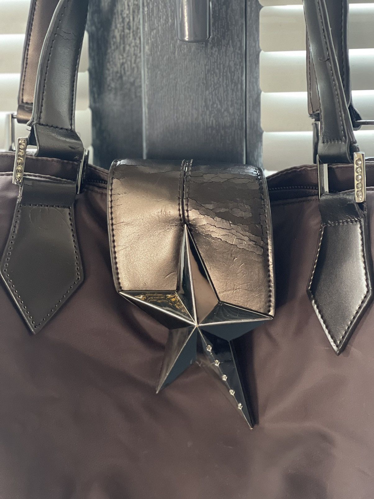 Designer × Thierry Mugler × Vintage Vintage Thierry Mugler brown star nylon bag Size ONE SIZE - 5 Thumbnail