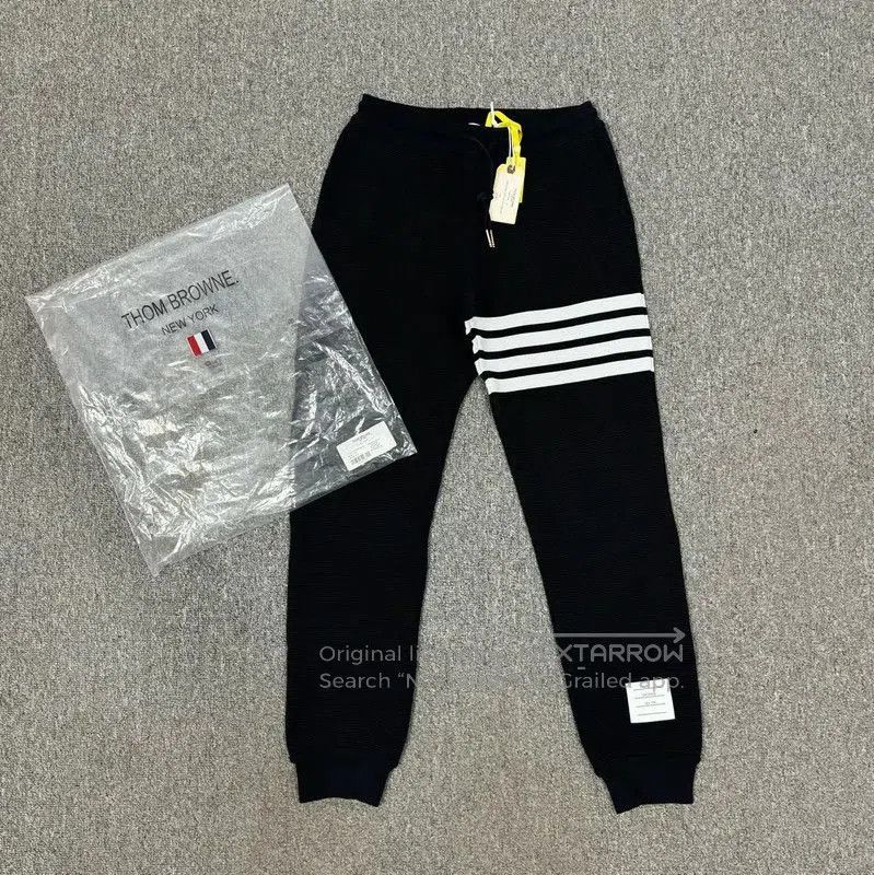 Thom Browne Navy Cotton Women's Casual Pants .