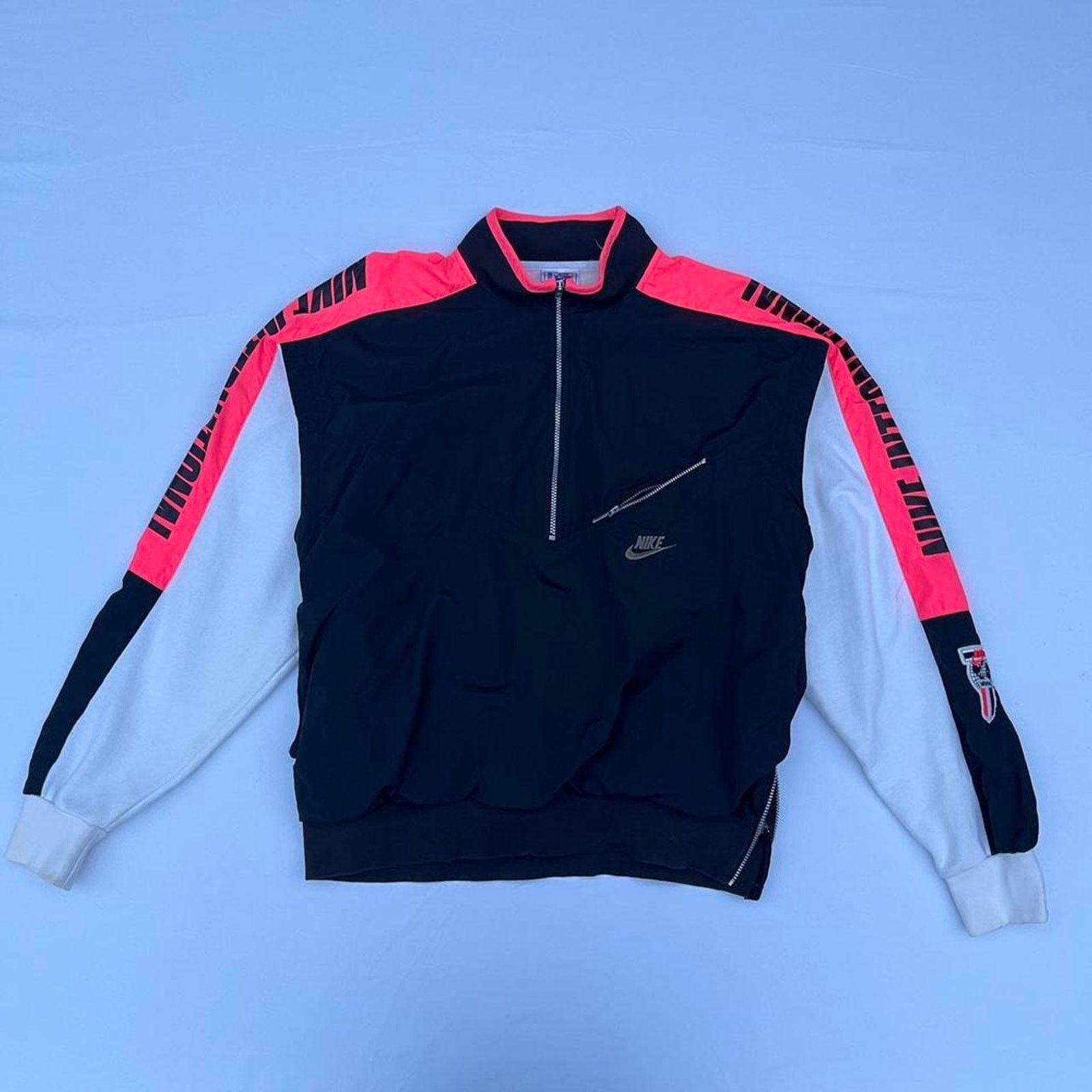Nike Vintage 1980s NIKE International Track Jacket Mens L Black Size US L / EU 52-54 / 3 - 1 Thumbnail
