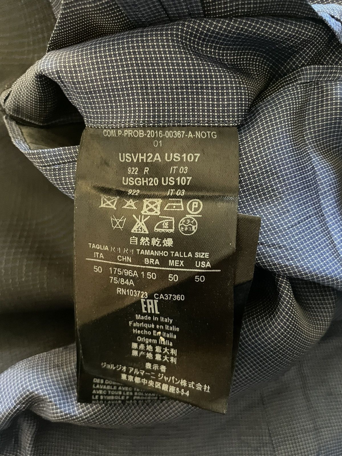 Giorgio Armani Subtle Check Print Wool SOHO Suit Jacket Size 40R - 6 Thumbnail