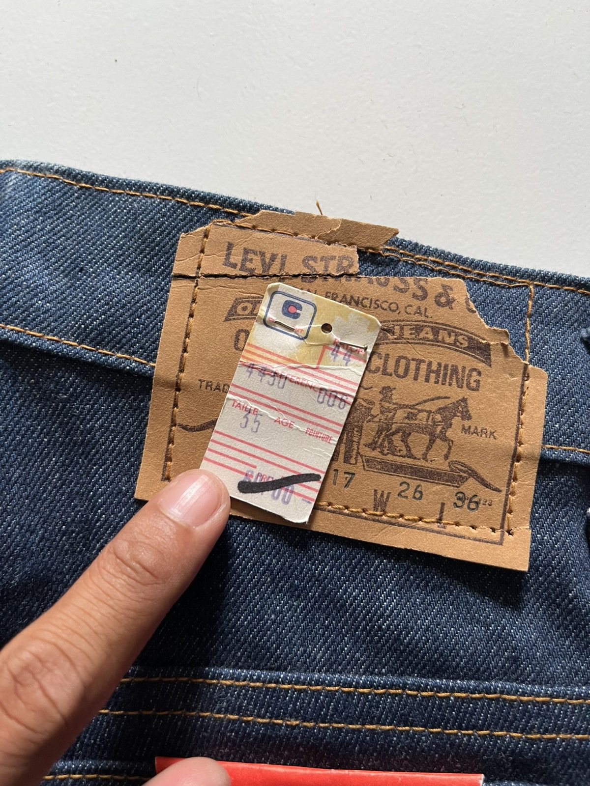 Levi's Vintage Clothing 1970s Levis 604 Big Bells indigo flare jeans NOS Size US 26 / EU 42 - 9 Thumbnail
