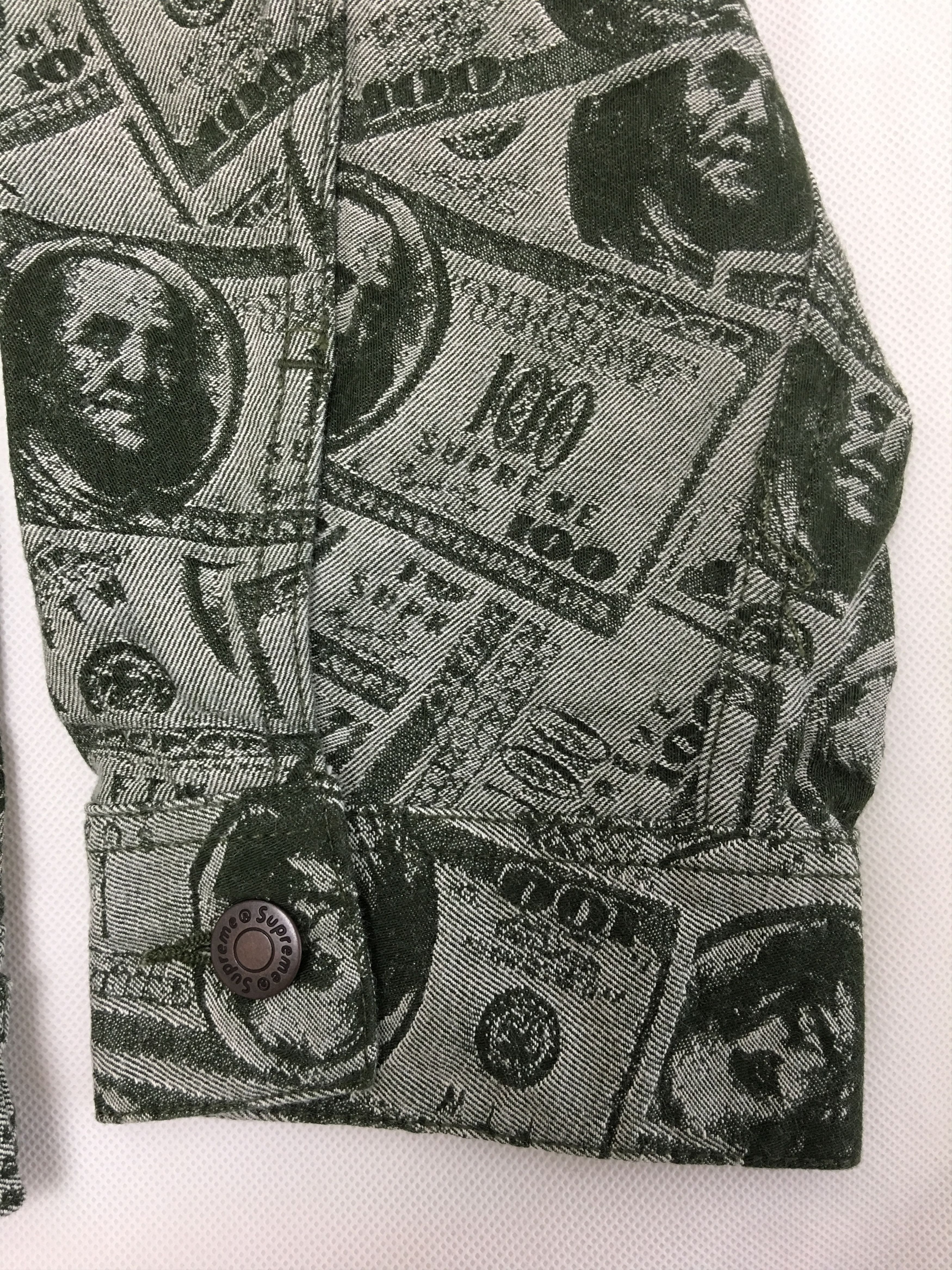 Supreme Supreme 100 Dollar Bill Trucker Jacket Green Large 2017F/W Size US L / EU 52-54 / 3 - 4 Thumbnail