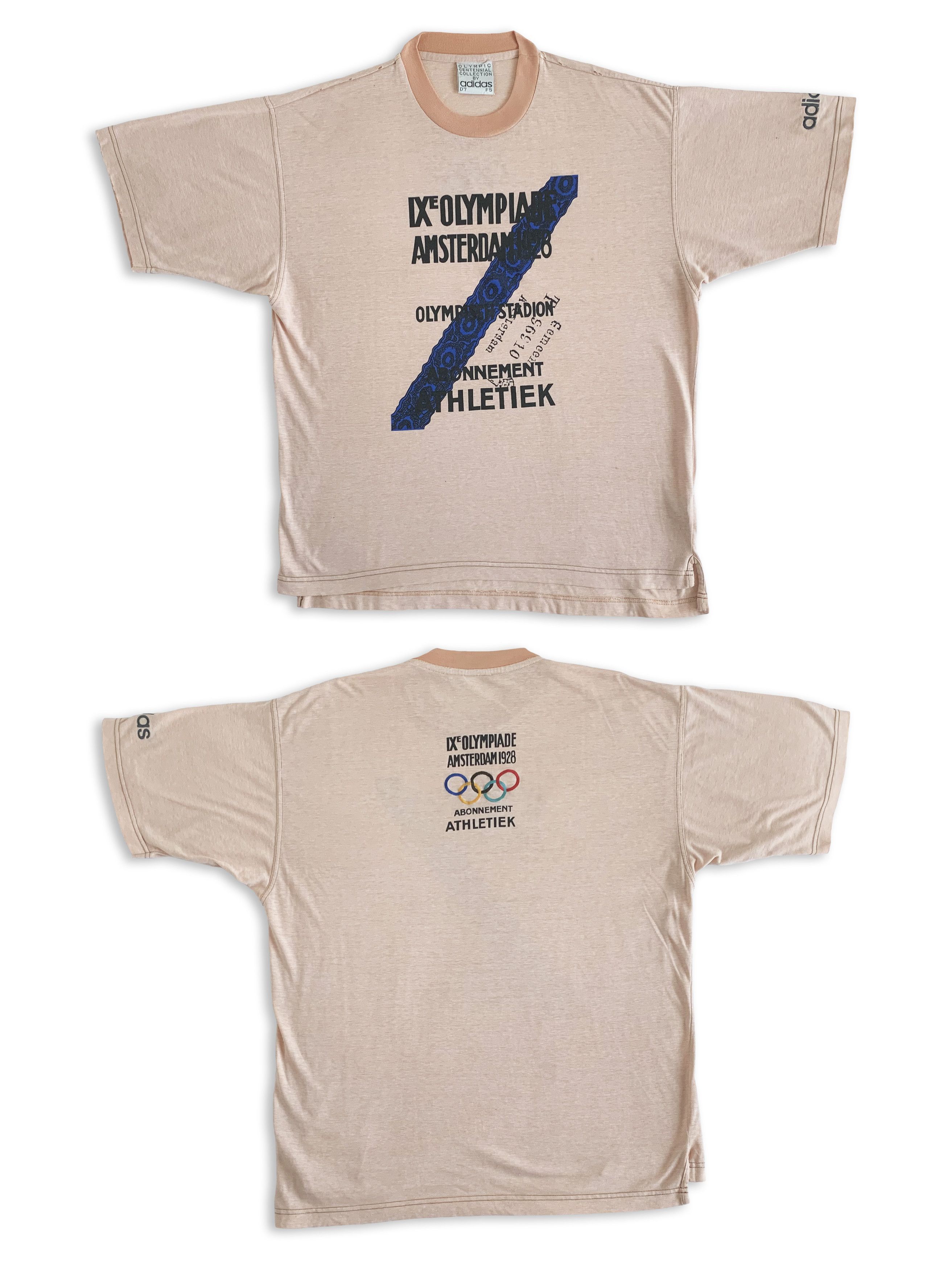 Adidas Rare Vintage 80s ADIDAS t shirt Olympic 1928 Amsterdam Tee Size US XL / EU 56 / 4 - 1 Thumbnail