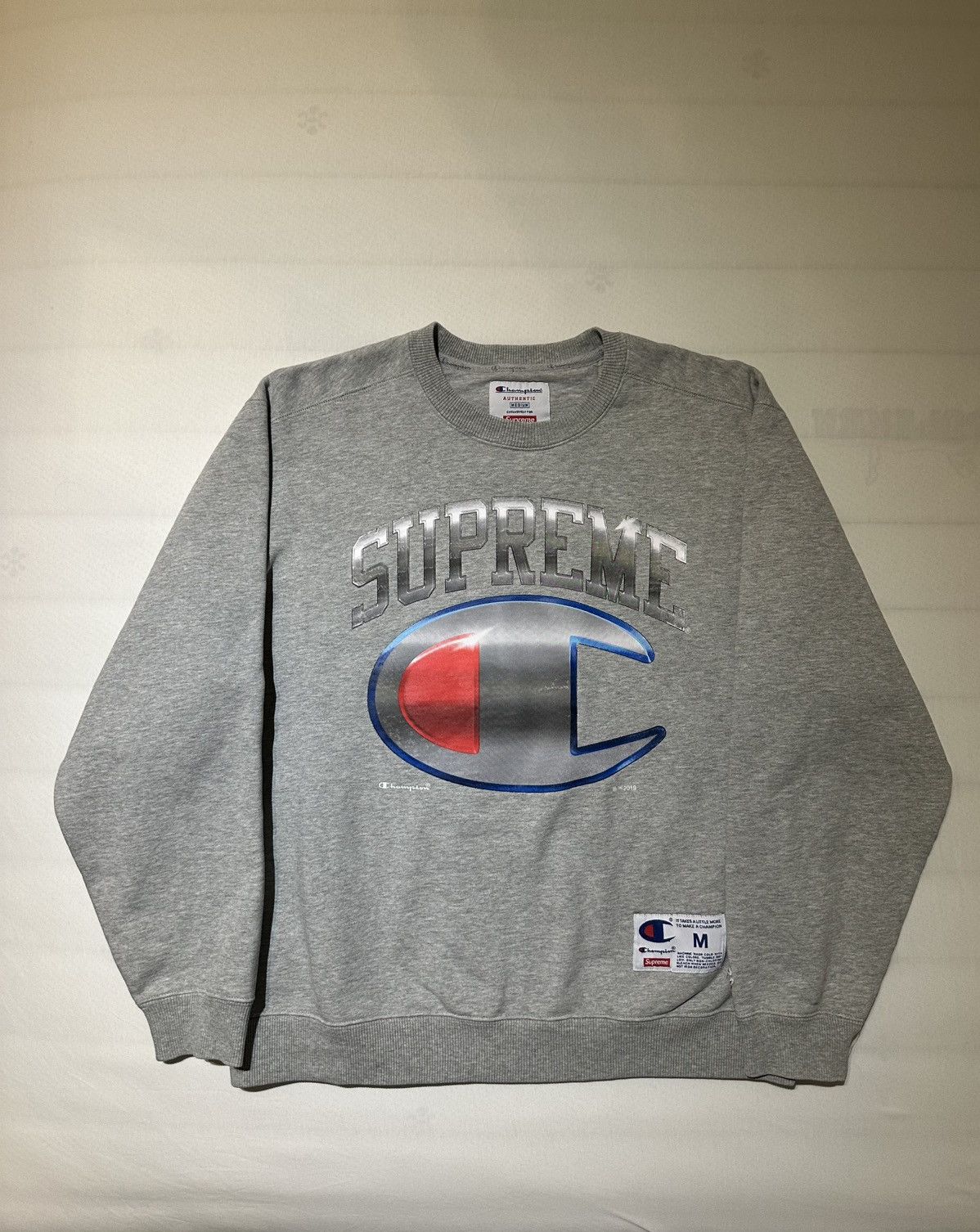Champion × Supreme Supreme x Champion Crewneck Sweatshirt Size US M / EU 48-50 / 2 - 1 Thumbnail
