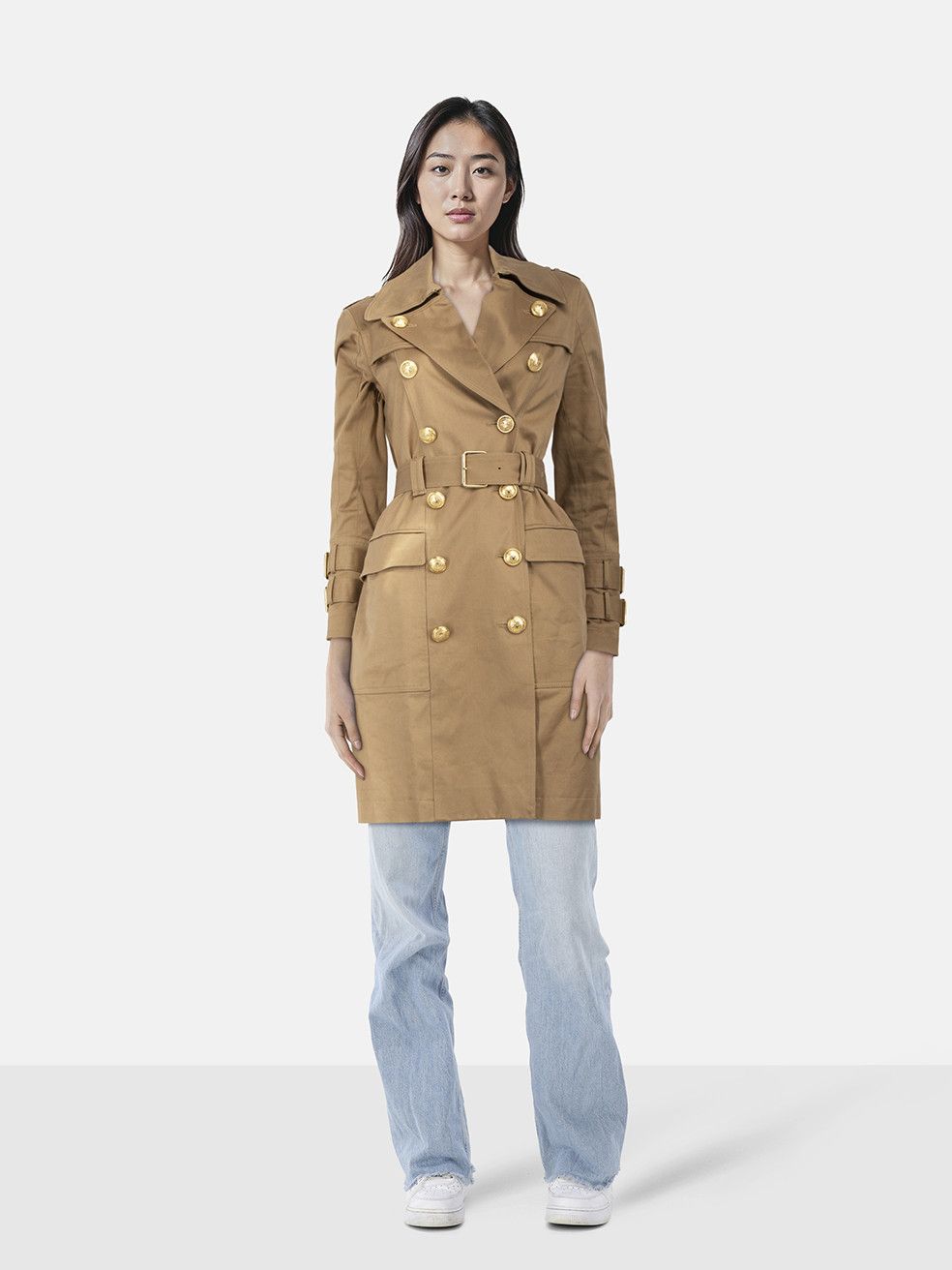 Balmain Beige Double Breasted Trench Coat Size S / US 4 / IT 40 - 1 Thumbnail