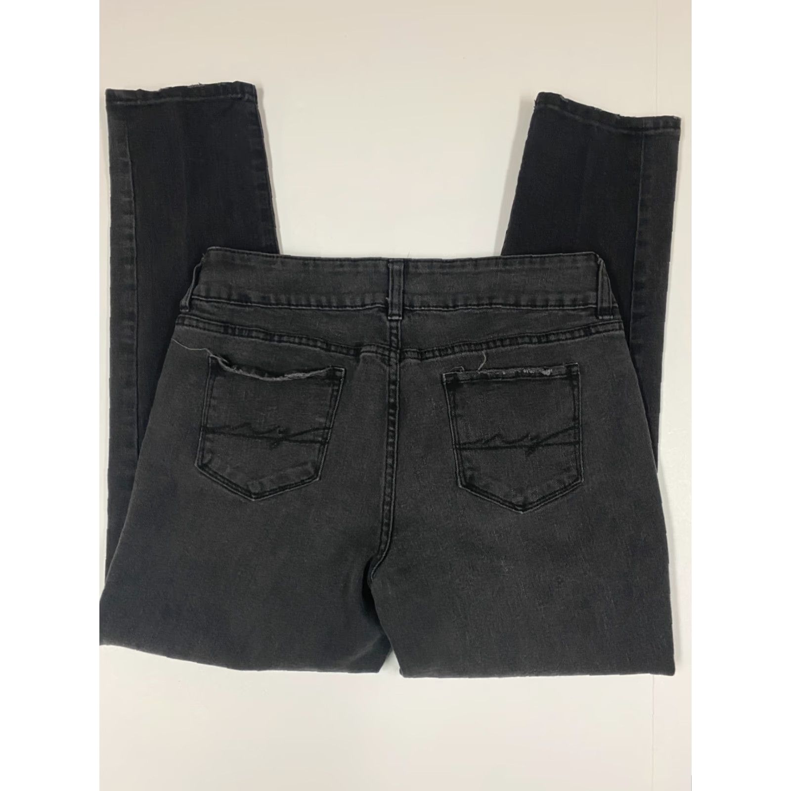 Vintage SOHO New York and Company Jeans Womens Boyfriend 30 Black Denim Zip Sl 28in Mid Rise Stretch Slimming Crop Modern Designer Size 30" / US 8 / IT 44 - 4 Thumbnail