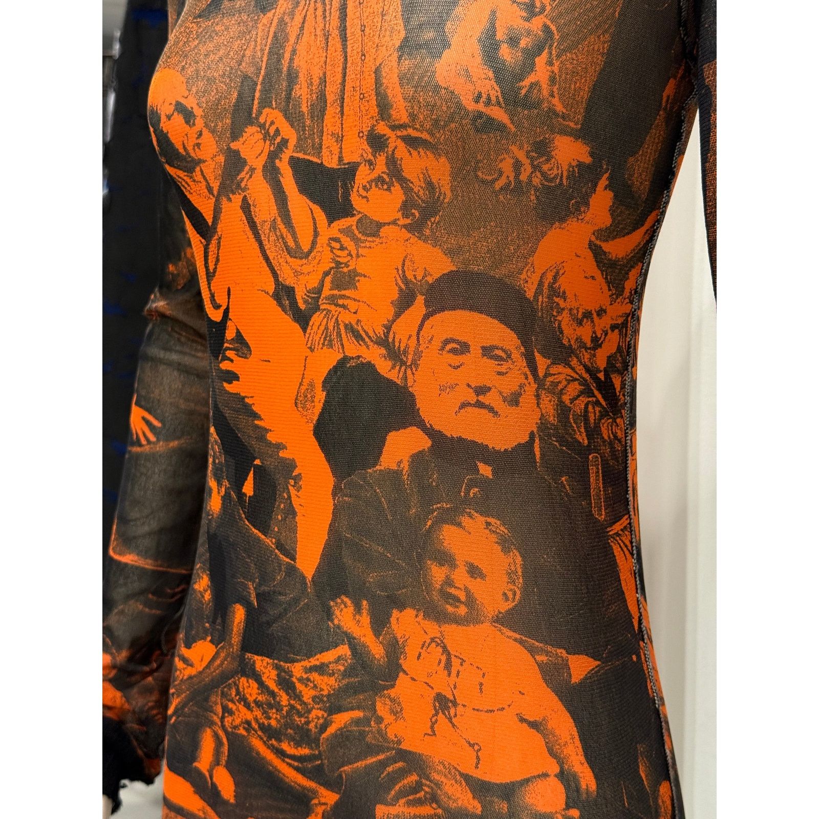 Jean Paul Gaultier S/S1998 Jean Paul Gaultier print mesh hoodie Size L / US 10 / IT 46 - 4 Thumbnail