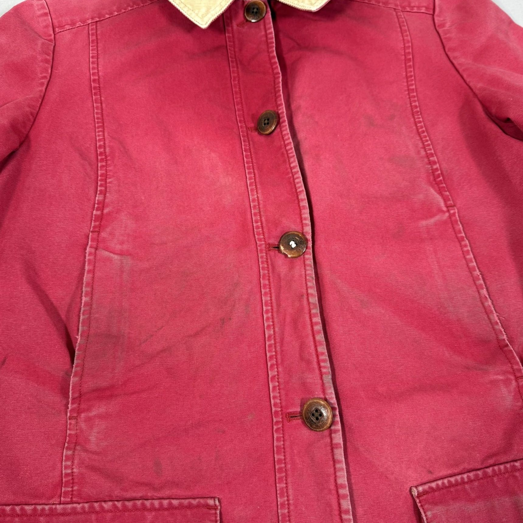 Vintage VINTAGE L.L.Bean Jacket Womens Large Red Canvas Barn Chore Field Coat Lined Outdoor Work Size L / US 10 / IT 46 - 5 Thumbnail