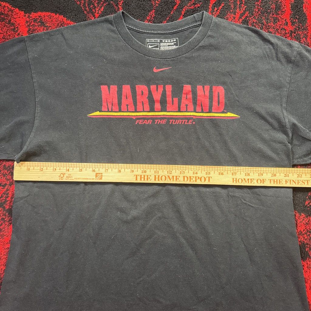 Nike Vintage Y2K UMD Fear The Turtle Terps Faded Spellout Tee Size US L / EU 52-54 / 3 - 4 Thumbnail