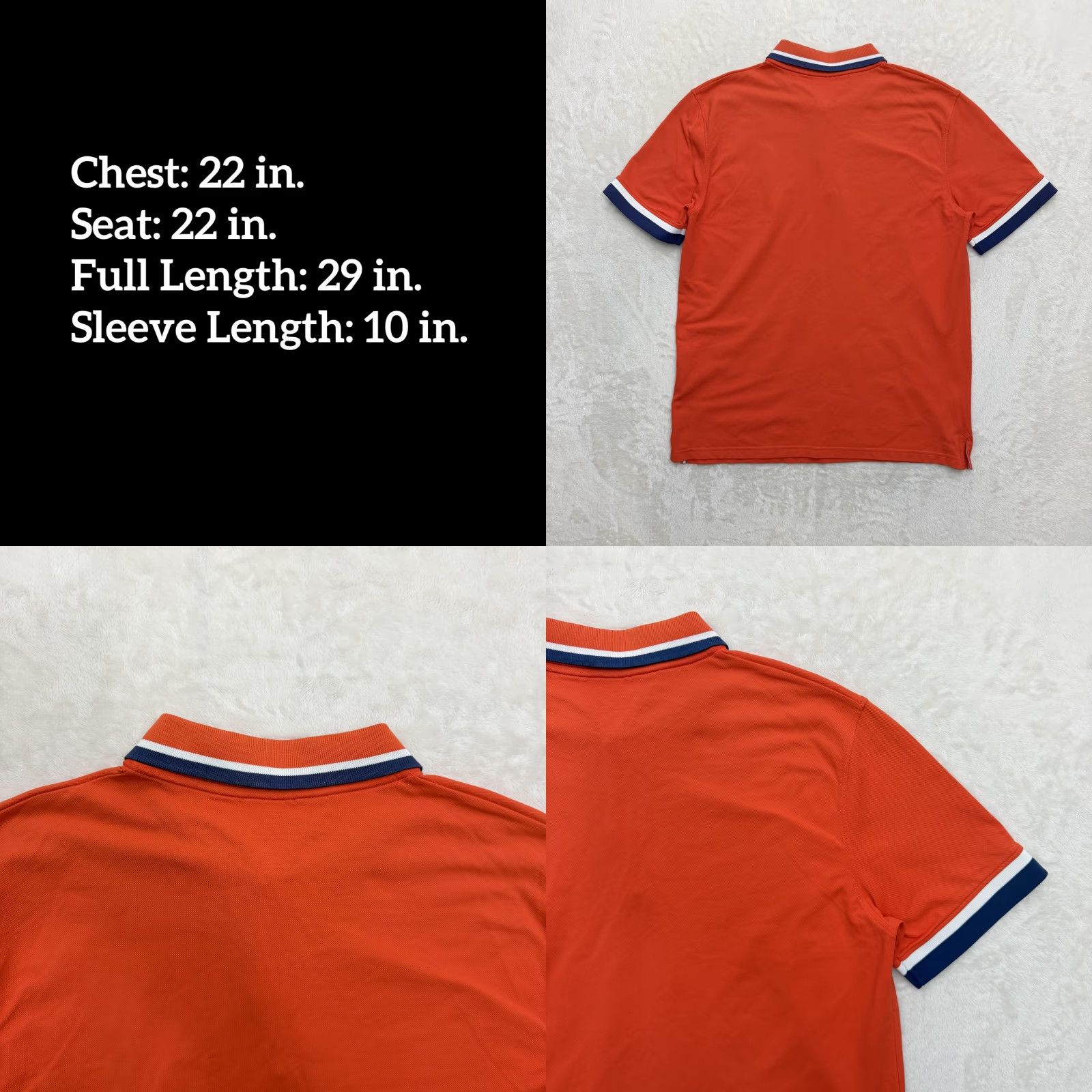 BMW VINTAGE: No BMW Golfsport Polo Shirt Mens XL Orange Golf Striped Collar Logo Performance Size US XL / EU 56 / 4 - 8 Thumbnail