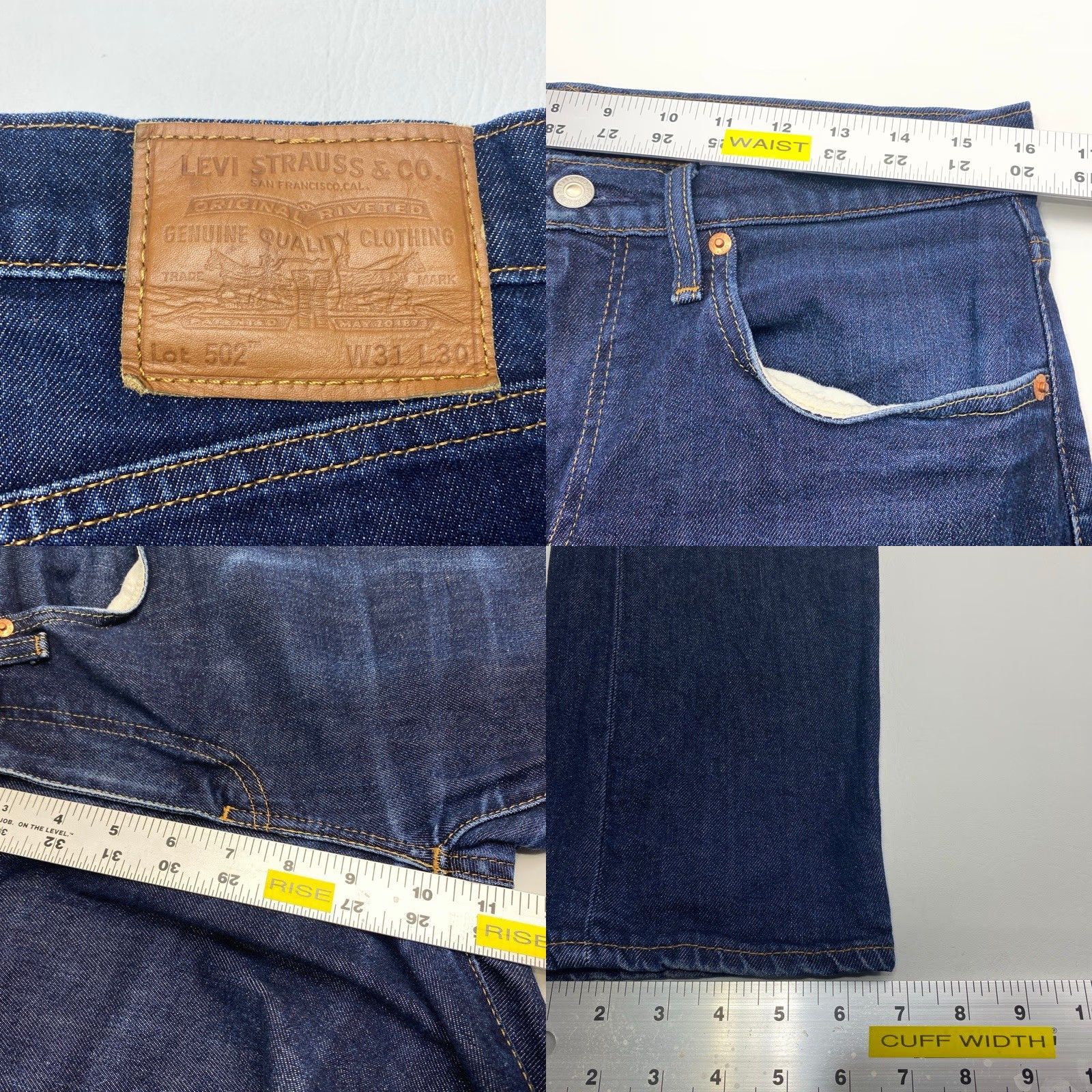 Levi's Levi's Premium 505 Jeans Mens 31x30 Blue Denim Straight Leg Stretch Big E Tab Size US 31 - 10 Thumbnail