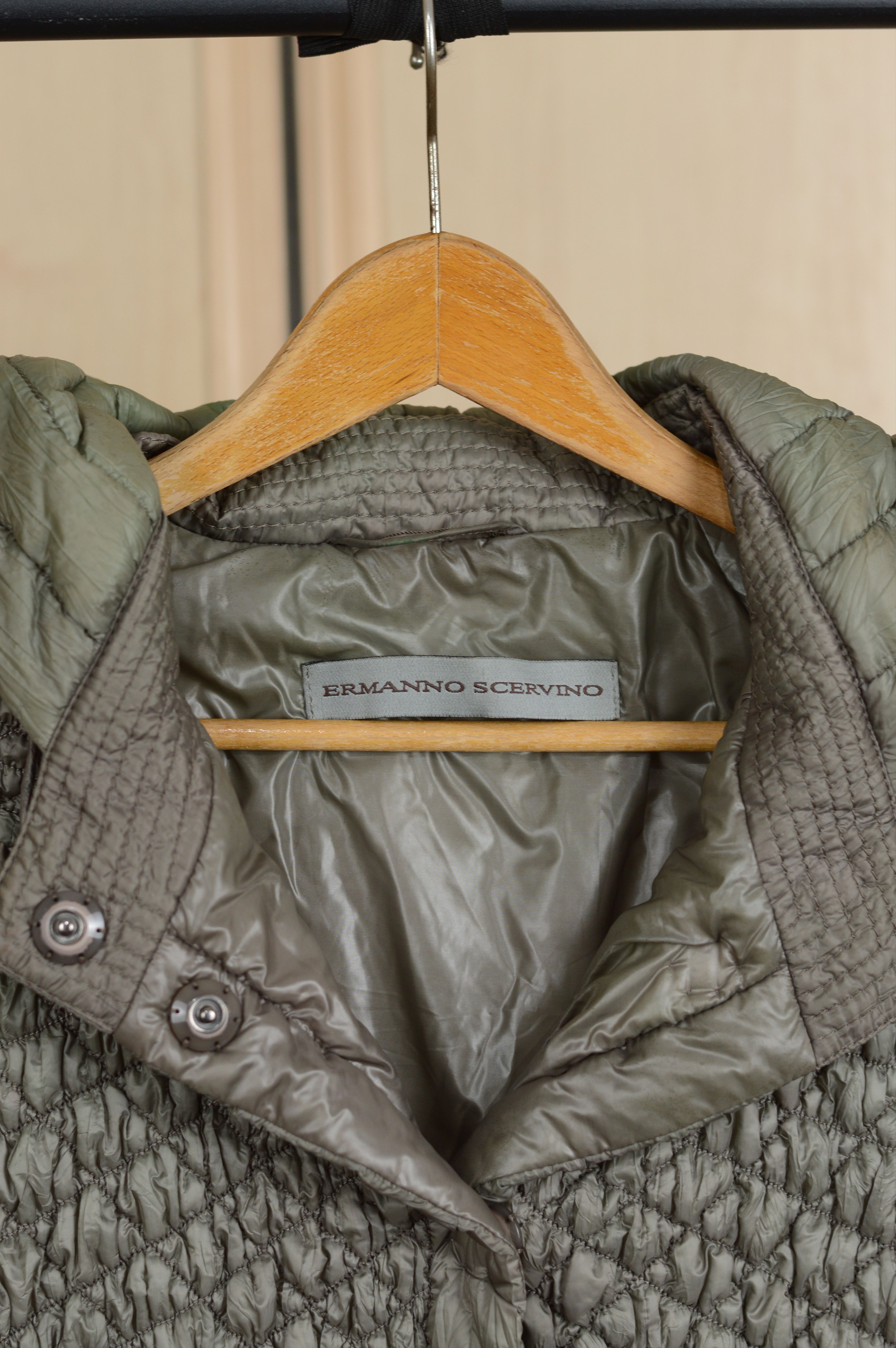 Ermanno Scervino Ermanno Scervino Quilted Hooded Jacket Olive Green Size S / US 4 / IT 40 - 3 Thumbnail