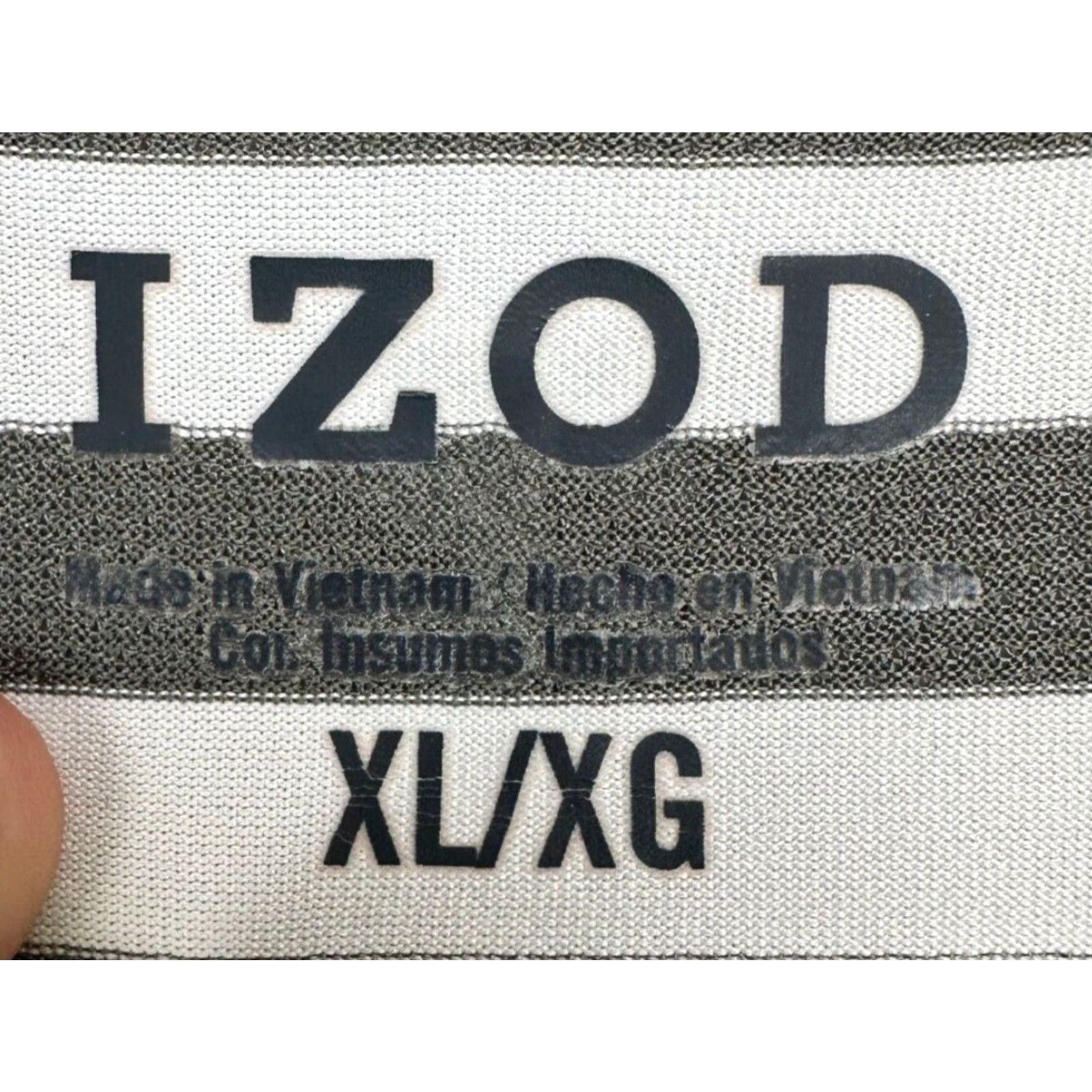 Izod Izod Golf Polo Shirt Mens XL White Black Candy Stripes Short Sleeve Polo Athletic Classic Casual Golfing Outdoor Summer Size US XL / EU 56 / 4 - 5 Thumbnail