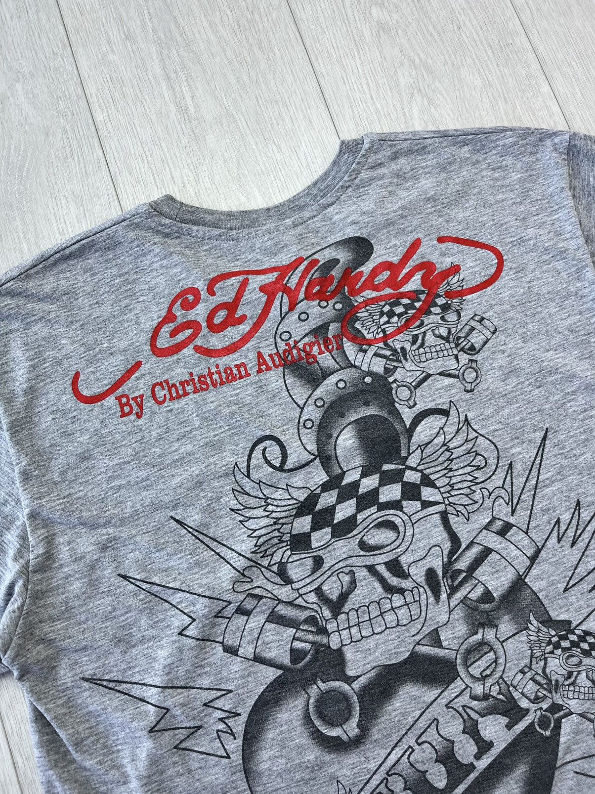 Christian Audigier × Ed Hardy × Japanese Brand Vintage Ed Hardy T-Shirt by Christian Audigier Skull Y2K 90 Size US XXL / EU 58 / 5 - 10 Thumbnail