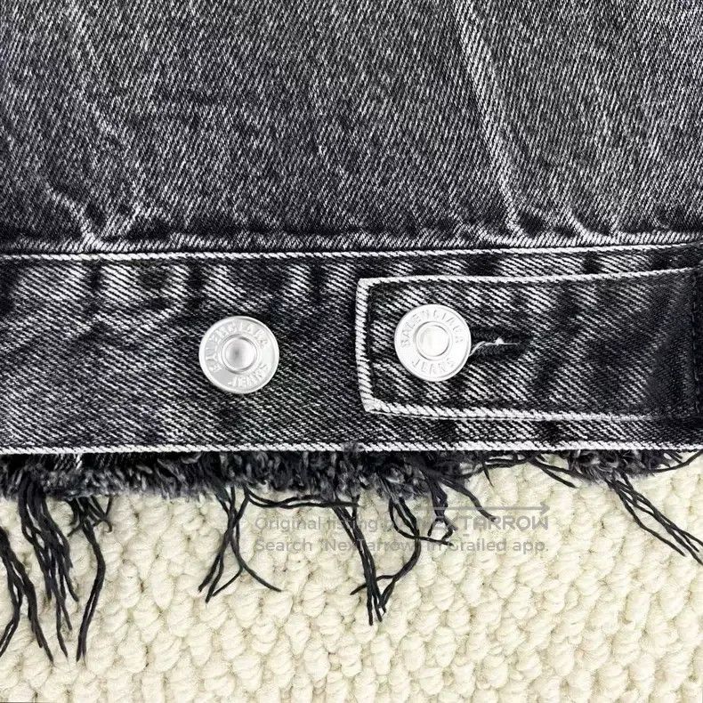 Balenciaga Balenciaga Washed Destroyed Black Grey Double Layered Fray Size US XL / EU 56 / 4 - 5 Thumbnail