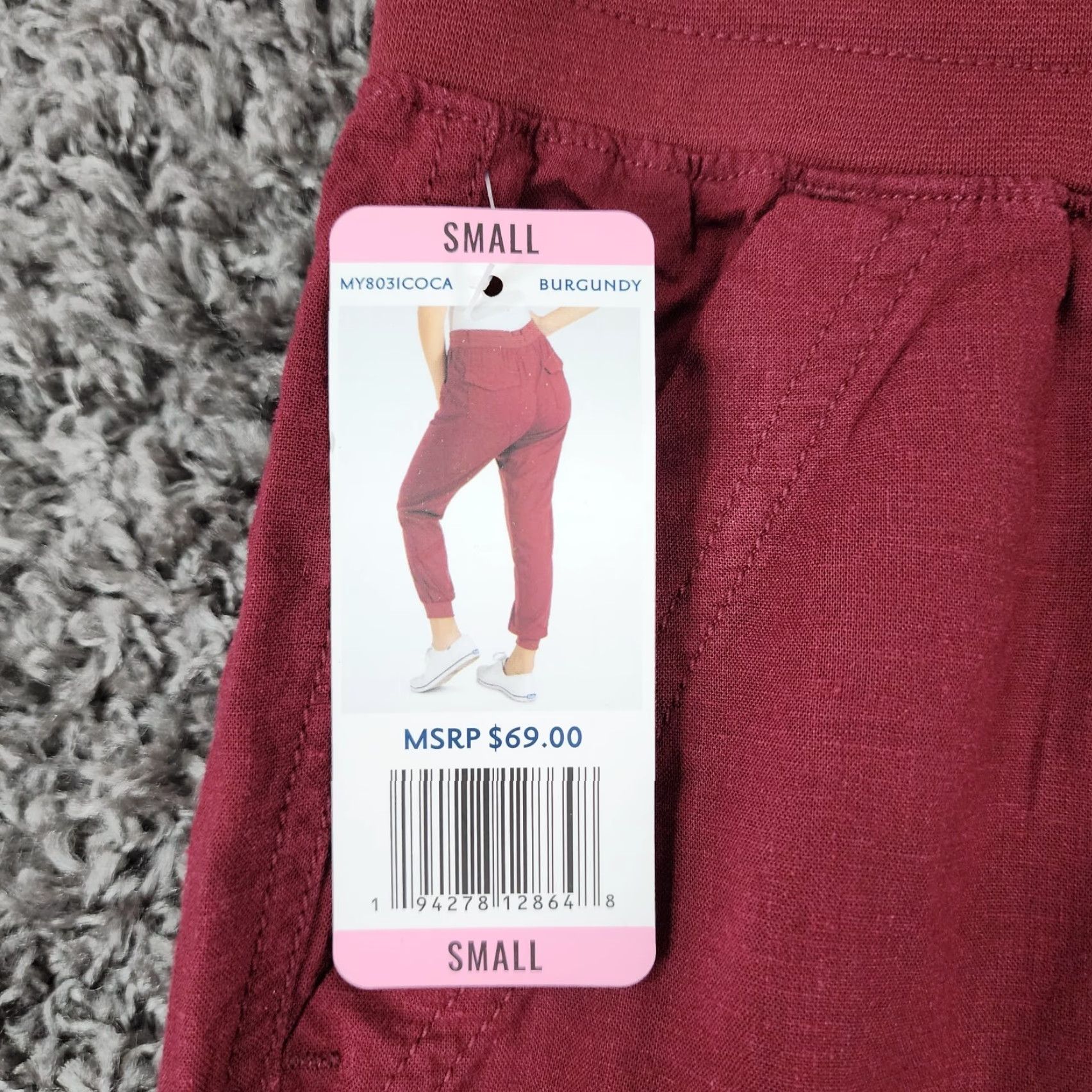 Vintage VINTAGE Seven7 Jogger Pants Womens Size Small Elastic Waist Burgundy Red Utility Pants Womens S Size 28" / US 6 / IT 42 - 3 Thumbnail
