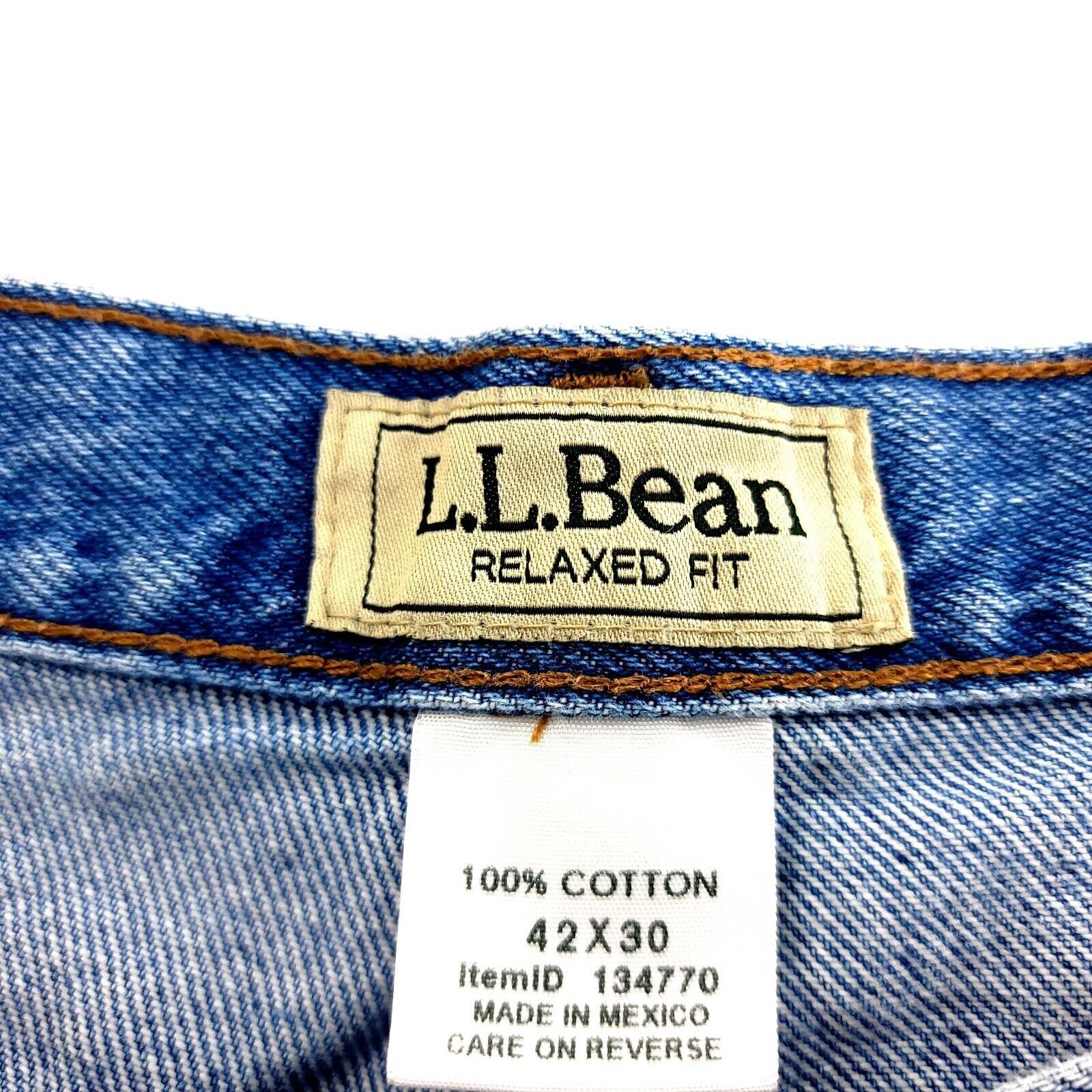 L.L. Bean L.L. Bean Relaxed Fit Light Wash Blue High Rise Denim Jeans Size US 42 / EU 58 - 5 Thumbnail
