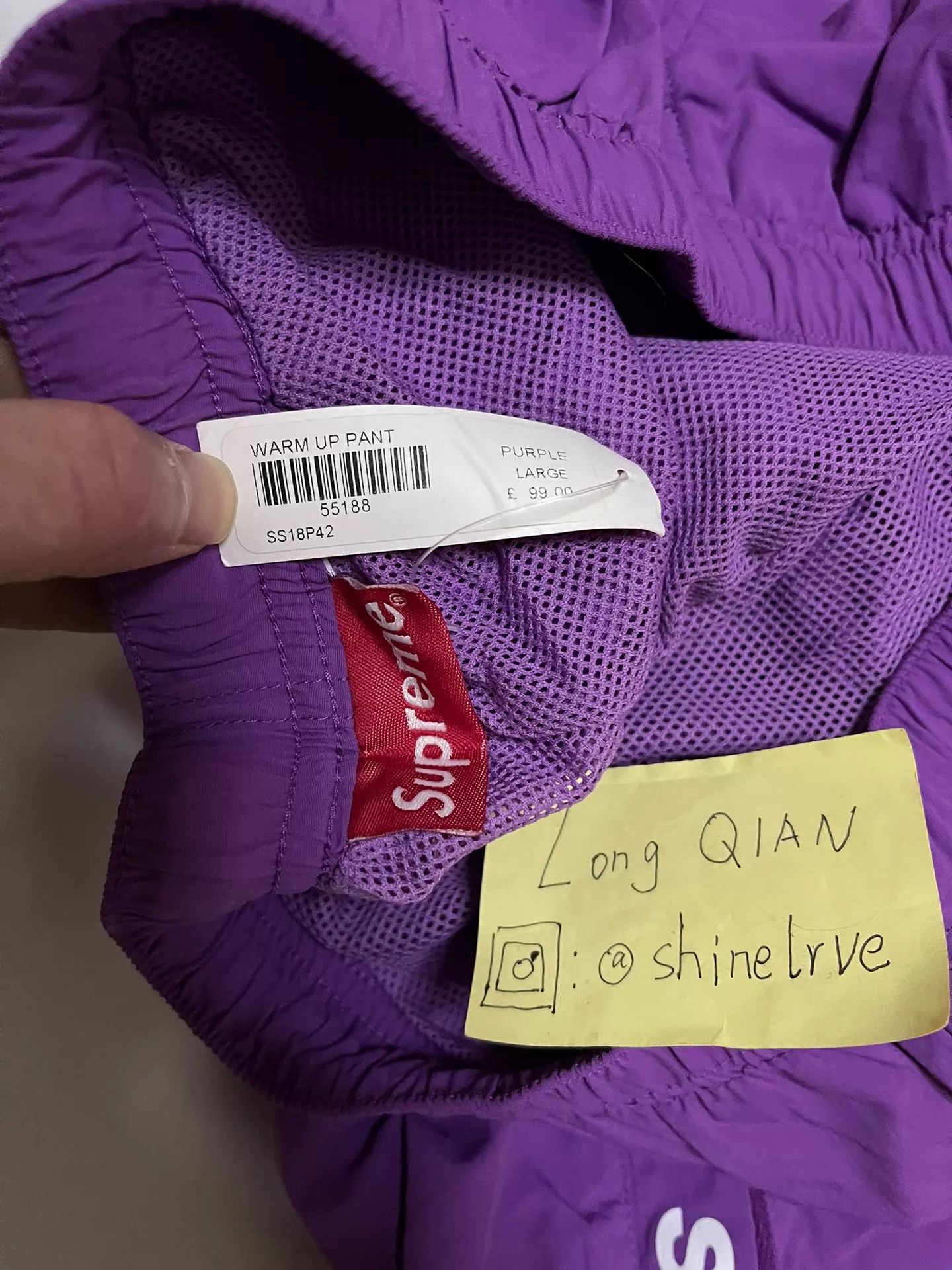 Supreme Supreme Purple Cuffed Warm Up Pants L New With Tags Size US 34 / EU 50 - 4 Thumbnail