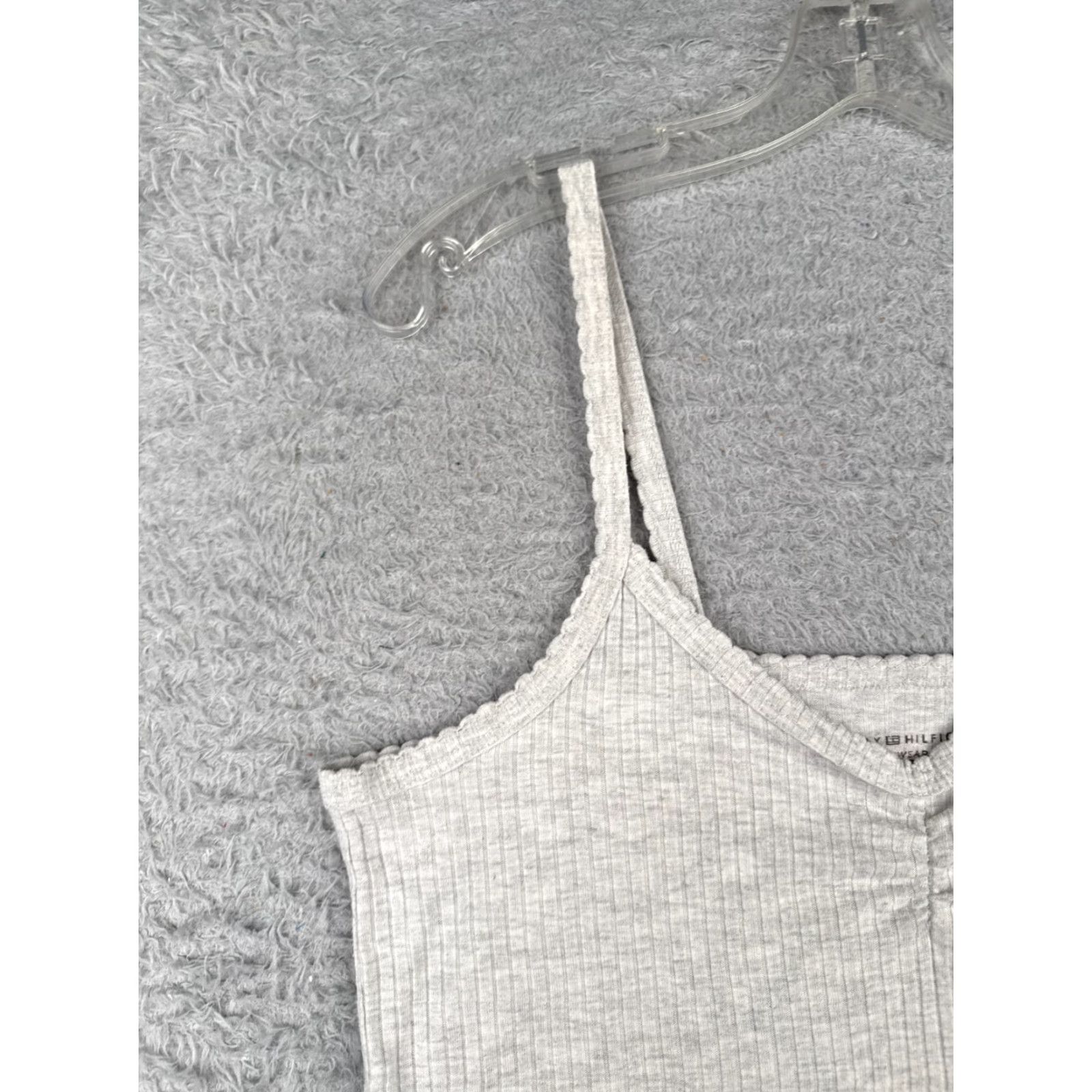 Tommy Hilfiger Tommy Hilfiger Tank Women M Gray Ribbed Cotton V-Neck Sleepwear Womens Size M / US 6-8 / IT 42-44 - 3 Thumbnail