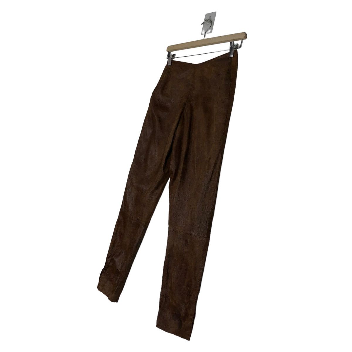 Genuine Leather 🔥VINTAGE BIKER LEATHER PANTS GARAGE ISSEY MIYAKE JAPAN Size US 26 / EU 42 - 2 Thumbnail