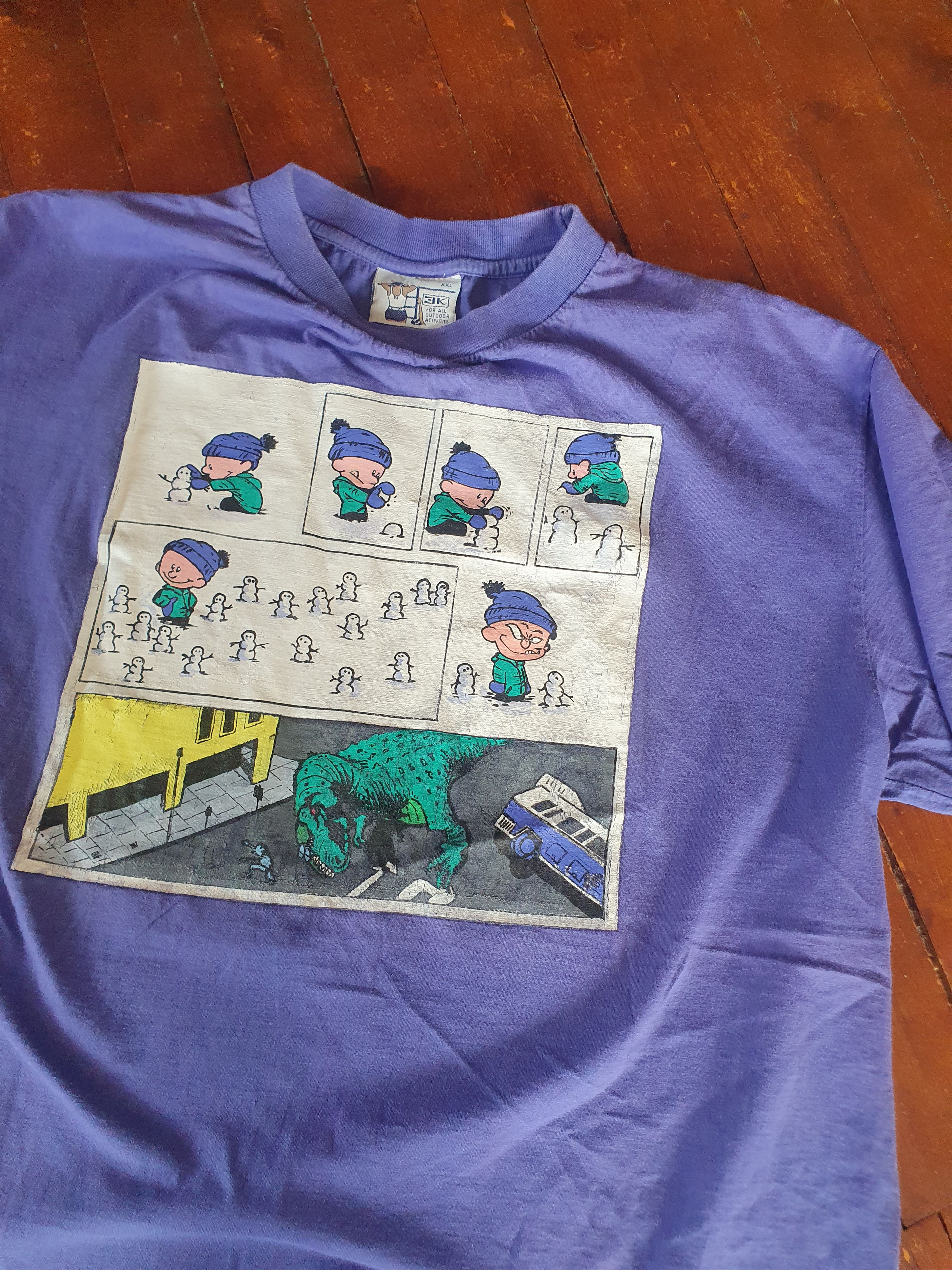 Anime × Vintage Calvin and Hobbes Snowman Comic Vintage t-shirt sz L/XL Size US L / EU 52-54 / 3 - 6 Thumbnail