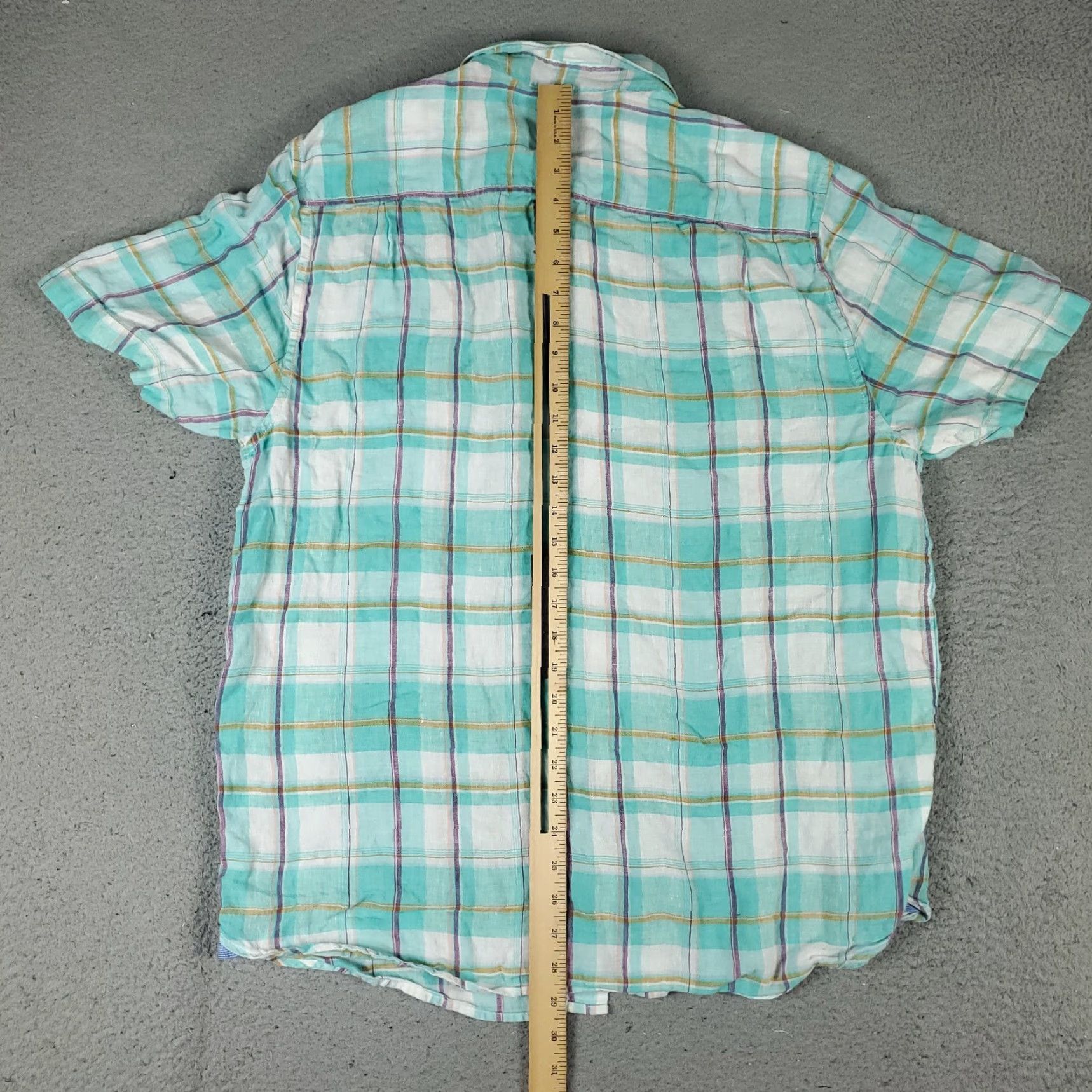 Tommy Bahama Tommy Bahama Shirt Mens Large Blue Plaid Linen Button-Up Short Sleeve N/A Casual, Vacation, Aloha 90s? No Decade Mens Size US L / EU 52-54 / 3 - 5 Thumbnail