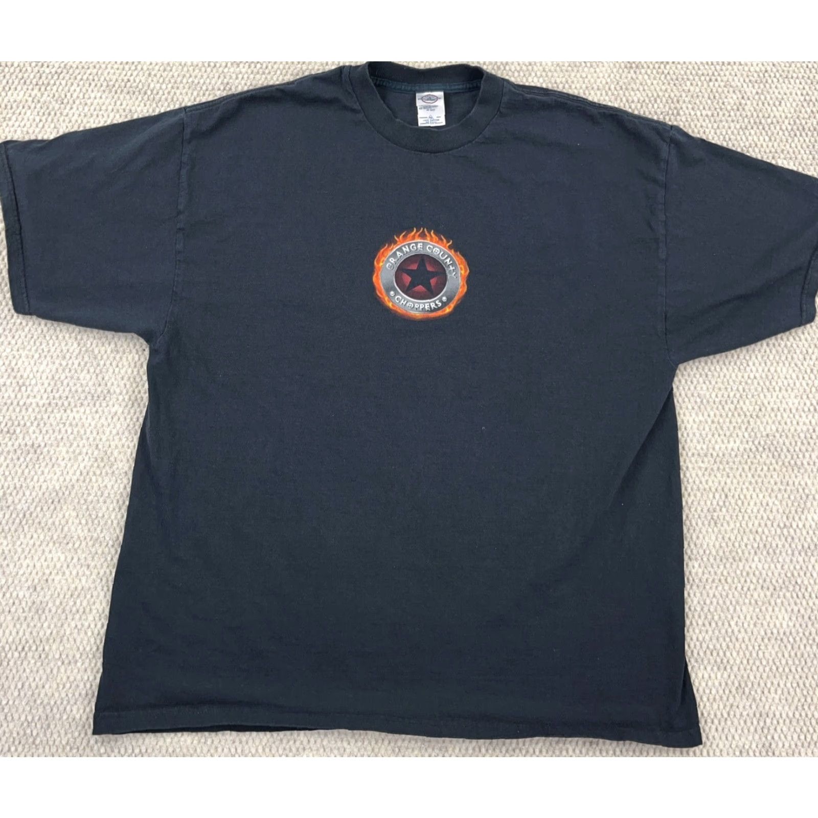 Vintage VINTAGE Orange County Choppers Shirt Men 2XL Black OCC Y2K Fire Flame Faded Logo Graphic Print Crew Neck Short Sleeve Jersey Cotton Tee T-Shirt Size US XXL / EU 58 / 5 - 2 Thumbnail
