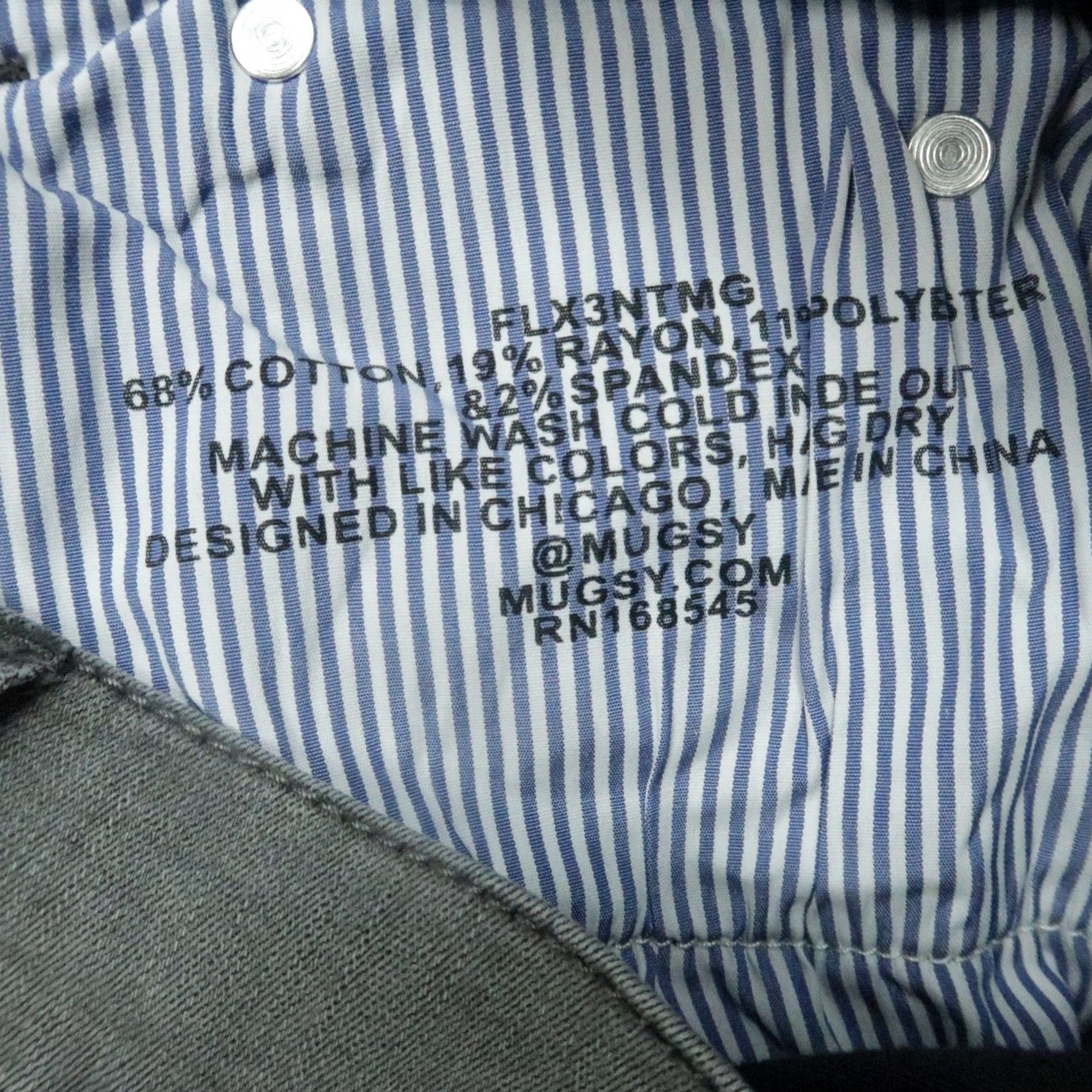 Denime Mugsy Jeans Men 31x30 Gray Beans Tapered 5 Pocket Denim Preppy Shirt? Size US 31 - 7 Thumbnail