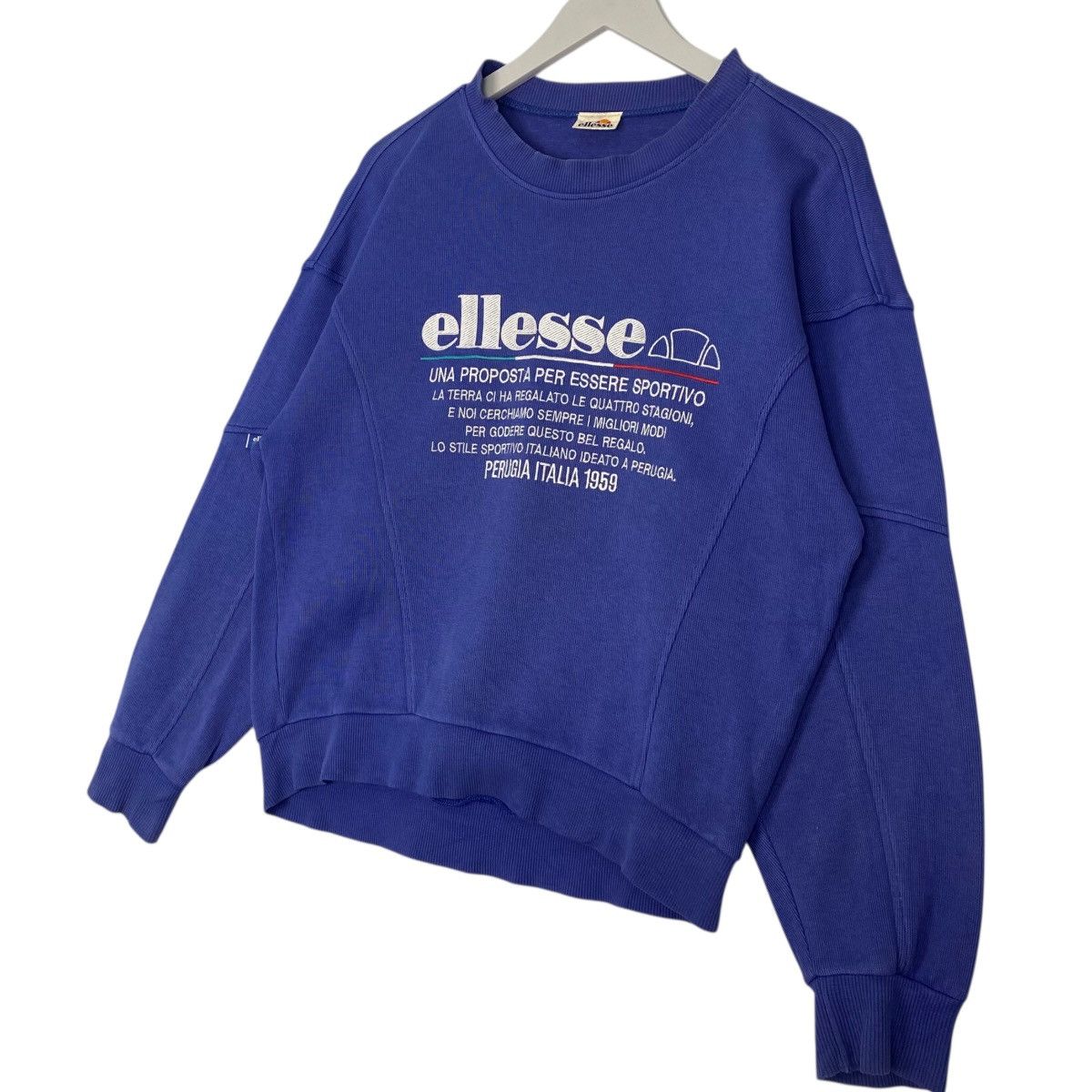 Vintage Vintage Ellesse Big Logo Crewneck Sweatshirt Blue Size M Size US M / EU 48-50 / 2 - 2 Thumbnail