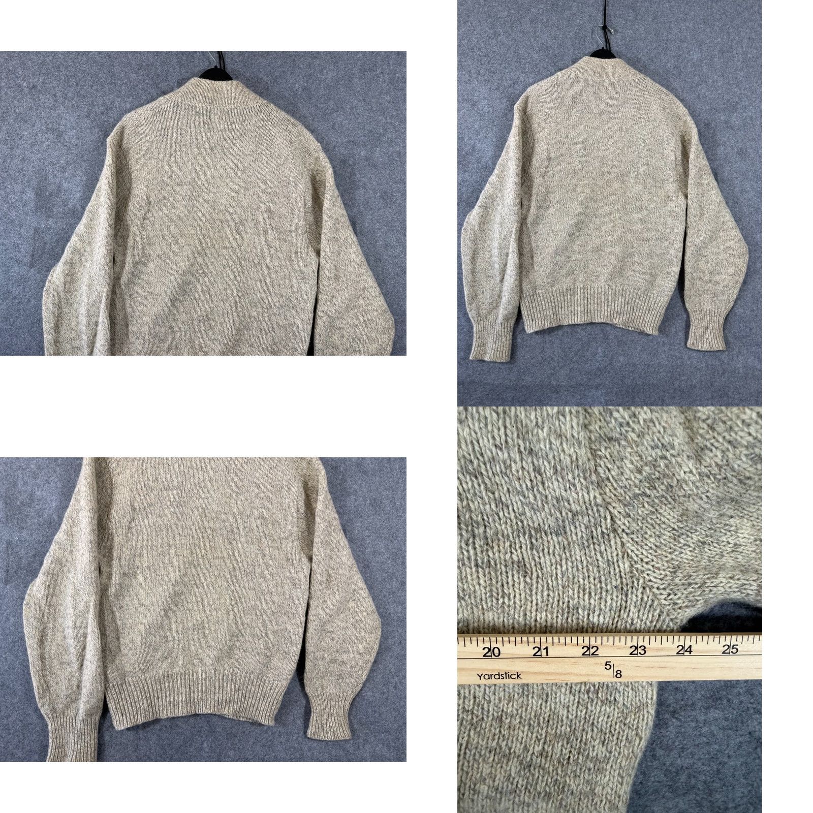 CO Aspetuck Trading Co Wool Sweater Mens Large Beige Pullover Henley Long Sleeve Size US L / EU 52-54 / 3 - 8 Thumbnail