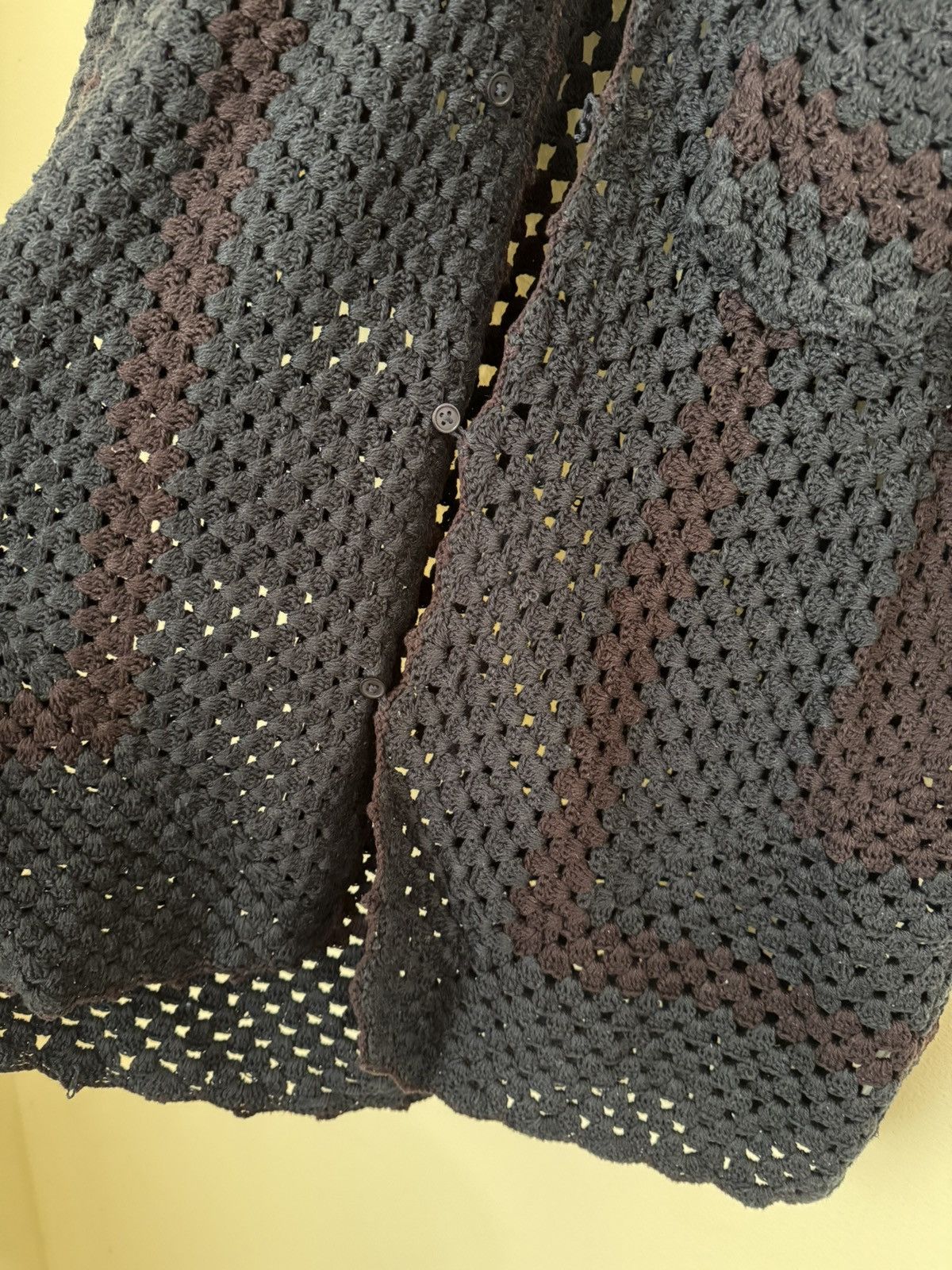 Bode Bode Overdyed Crochet Button Up Shirt Black L XL Size US L / EU 52-54 / 3 - 4 Thumbnail