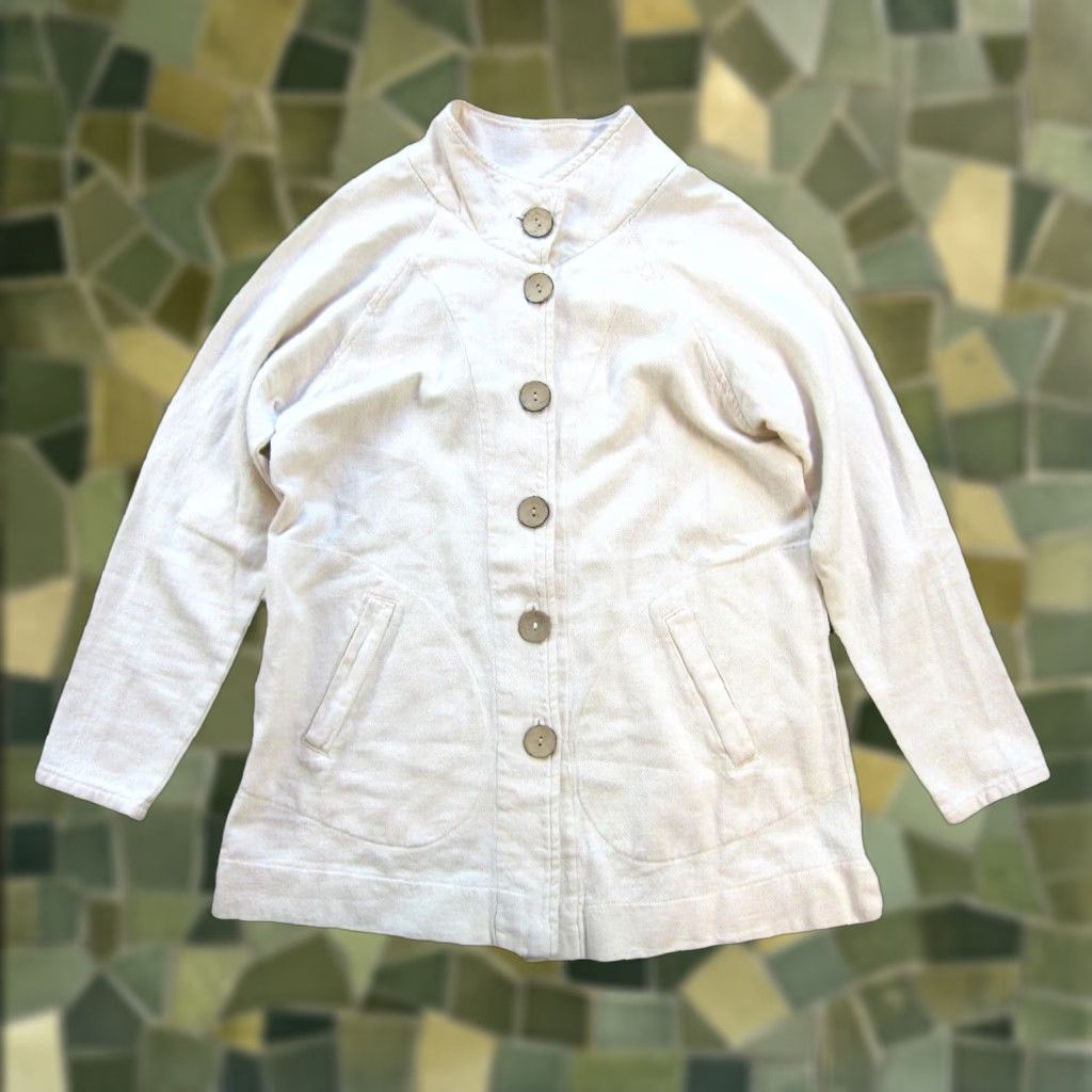 Vintage Vtg Sea Breeze Blazer Jacket 100% Cotton Ivory Pocket Button Up Small Women's 80s 90s Vintage Size S / US 4 / IT 40 - 1 Thumbnail