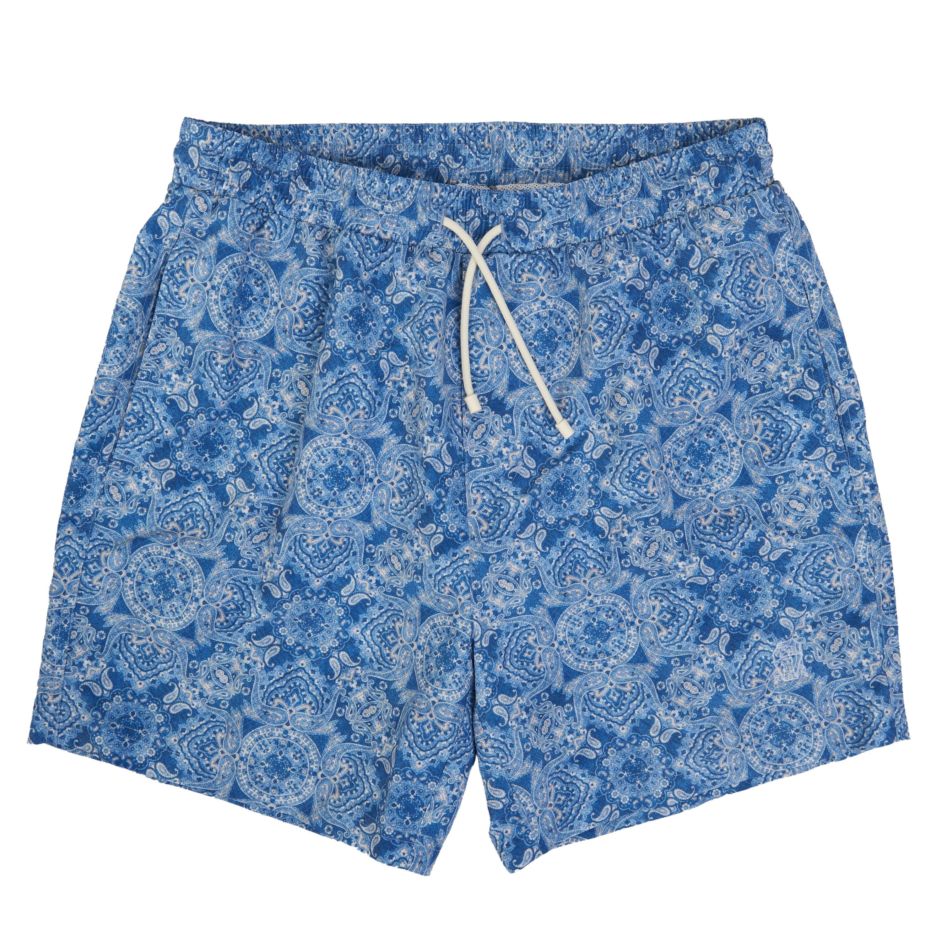 Brunello Cucinelli Swim Shorts With Paisley Print & Logo Embroidery Size L Size US 34 / EU 50 - 1 Thumbnail