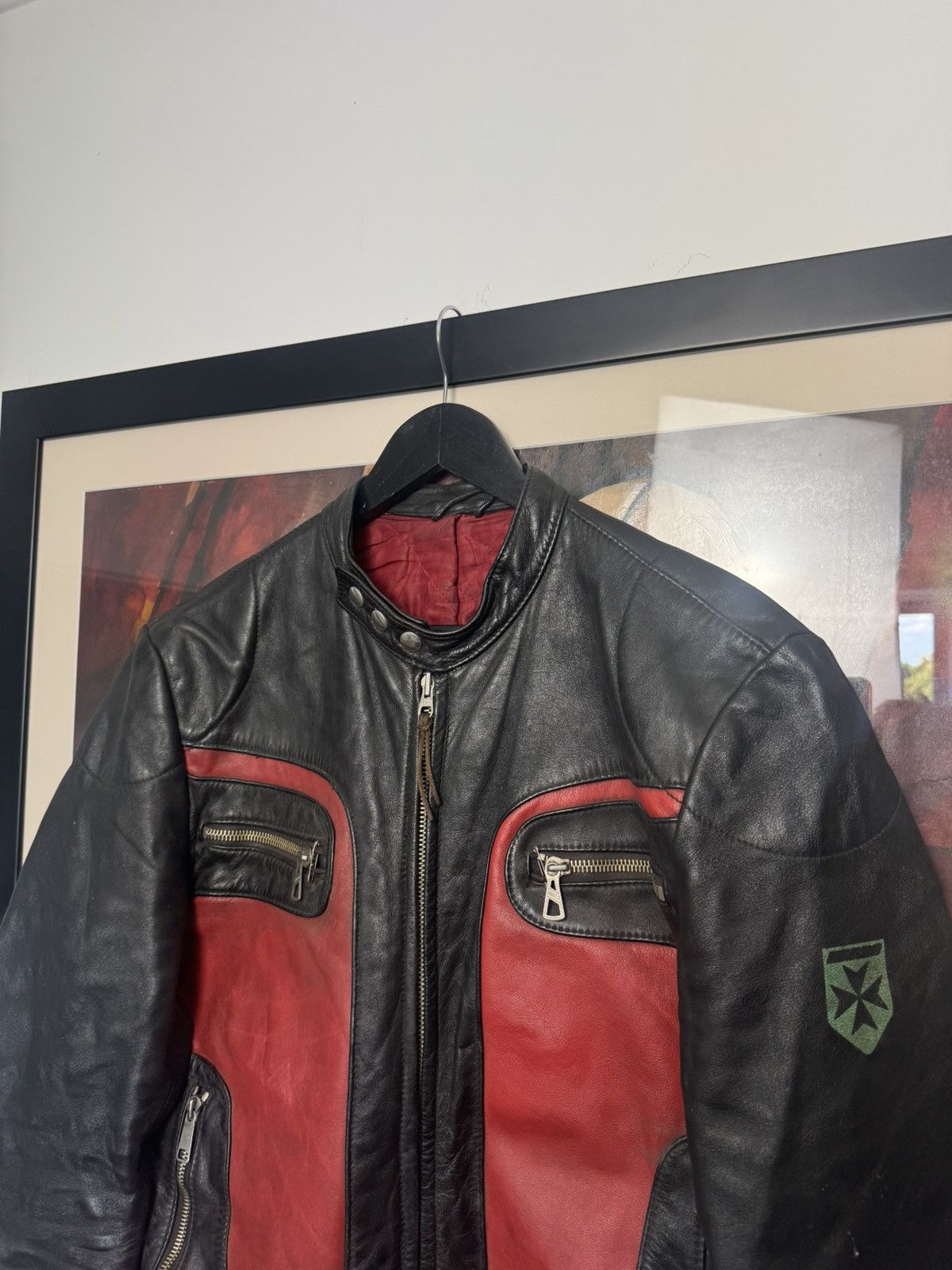 Vintage Vintage 90s Leather Racing Jacket Avant Garde Germany Harru Size US M / EU 48-50 / 2 - 2 Thumbnail