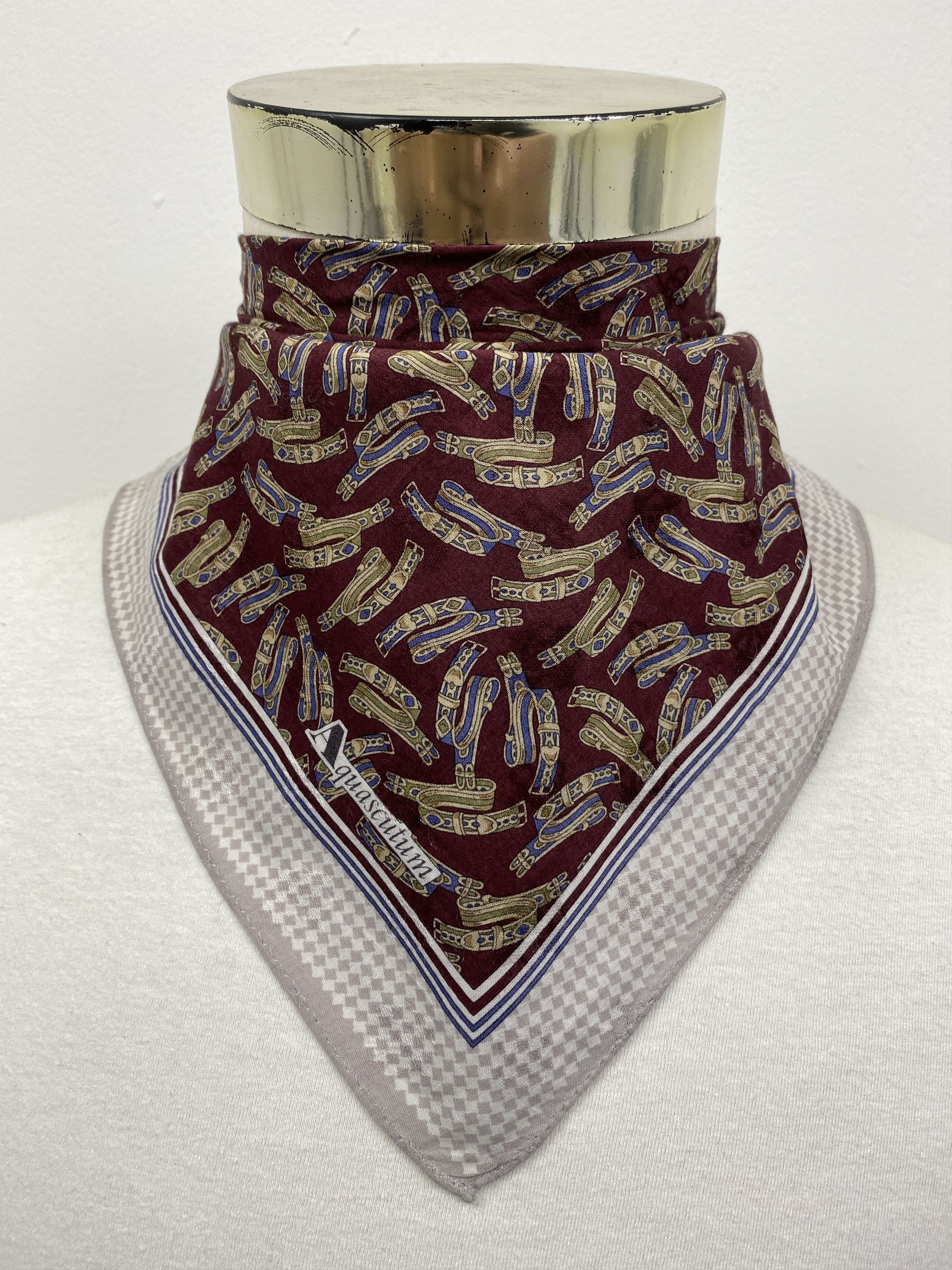 Aquascutum × Vintage Vintage Aquascutum Handkerchief / Neckwear / Bandana HKC0566 Size ONE SIZE - 2 Thumbnail