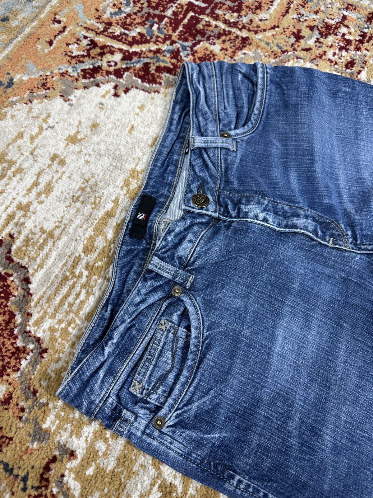 Japanese Brand × Kapital ᶠᵃⁿᶜʸᵍᵘʸ Y2K Flared Denim Boootcut Flared Jeans Cargo Pant Size US 32 / EU 48 - 2 Thumbnail