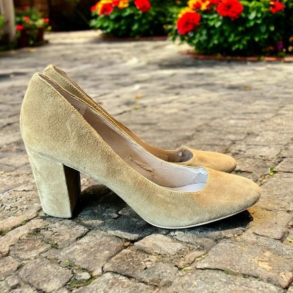 Lands' End × Vintage Y2K Lands’ End Minnie Faux Suede Comfy Block High Heels Sz 9 Size US 9 / IT 39 - 1 Thumbnail