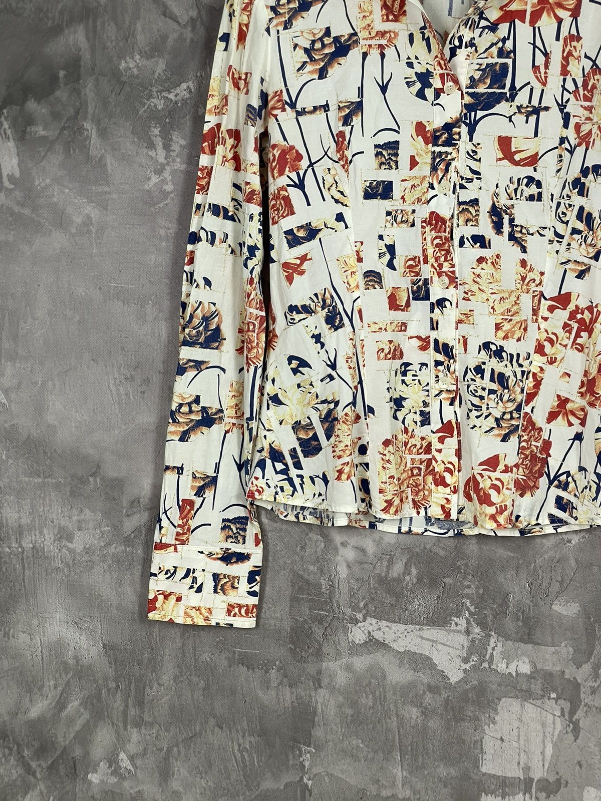 Just Cavalli × Roberto Cavalli × Vintage Just Cavalli Flower Print Luxury Avant Garde Y2K Shirt Size M / US 6-8 / IT 42-44 - 5 Thumbnail