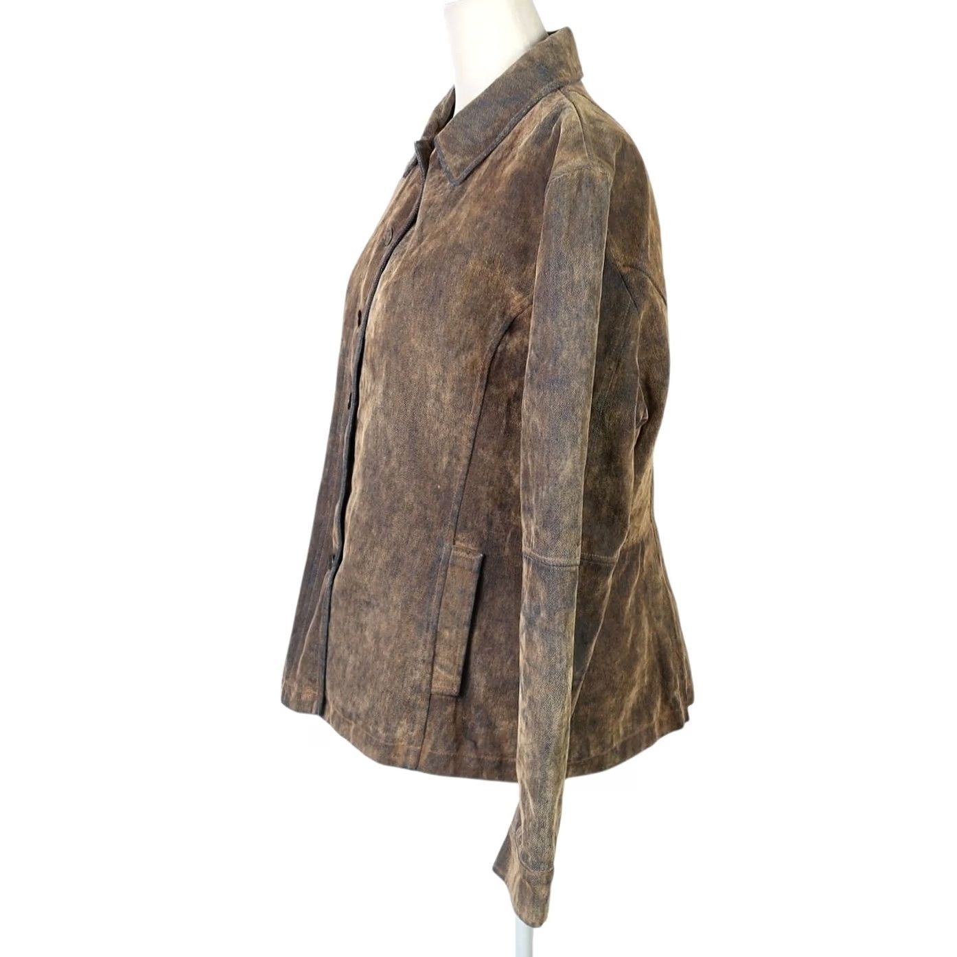 Velvet VINTAGE Giacca Jacket Tan Velvet Flocked Denim M Womens Size M / US 6-8 / IT 42-44 - 3 Thumbnail